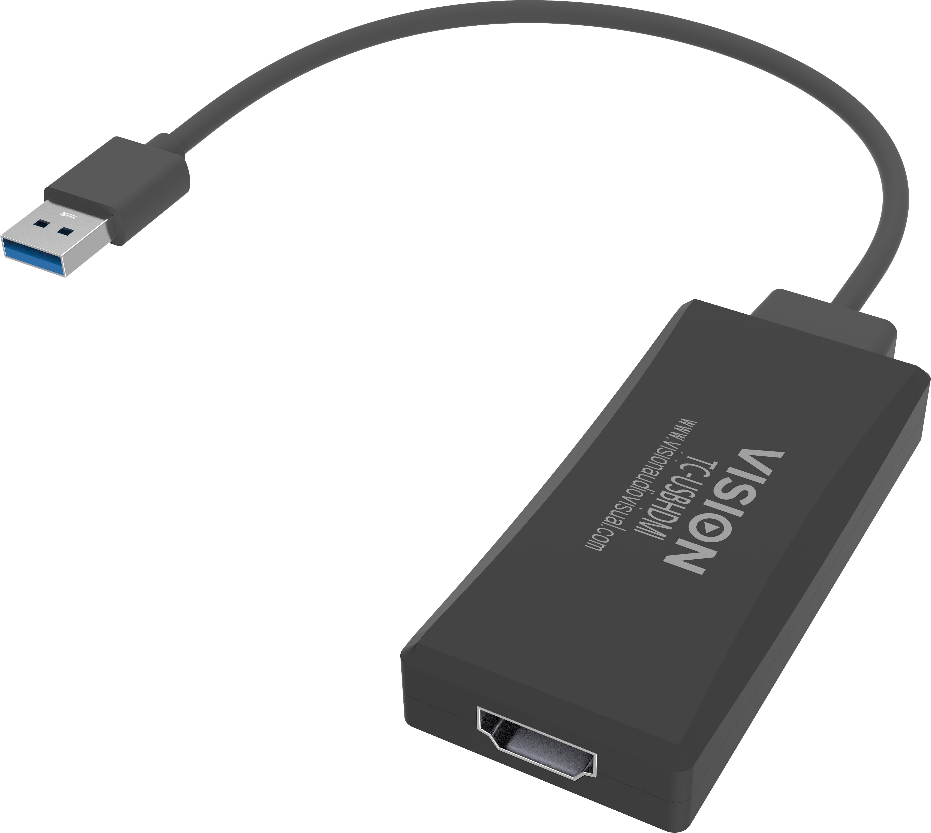 Vision TC-USBHDMI Adapter USB-A zu HDMI – 1920 × 1080, USB 3.2 Gen 1 (5 Gbit/s) – Schwarz