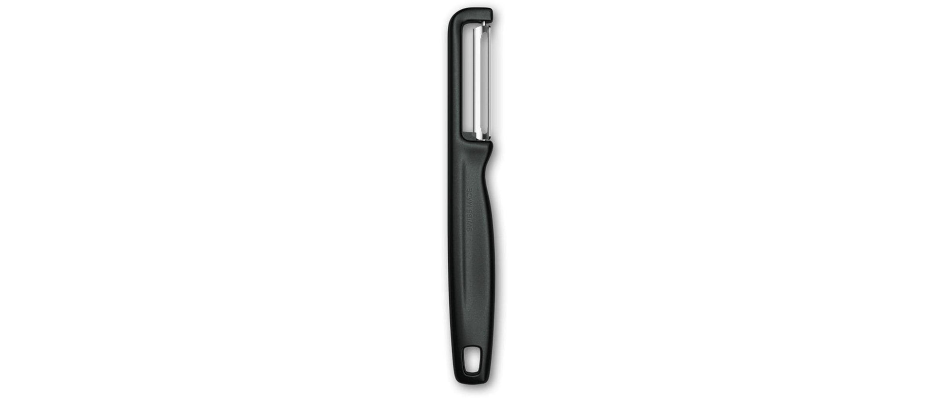 Victorinox Iota – Sparschäler, 16,5 × 1 cm, zweischneidig, spülmaschinenfest, schwarz