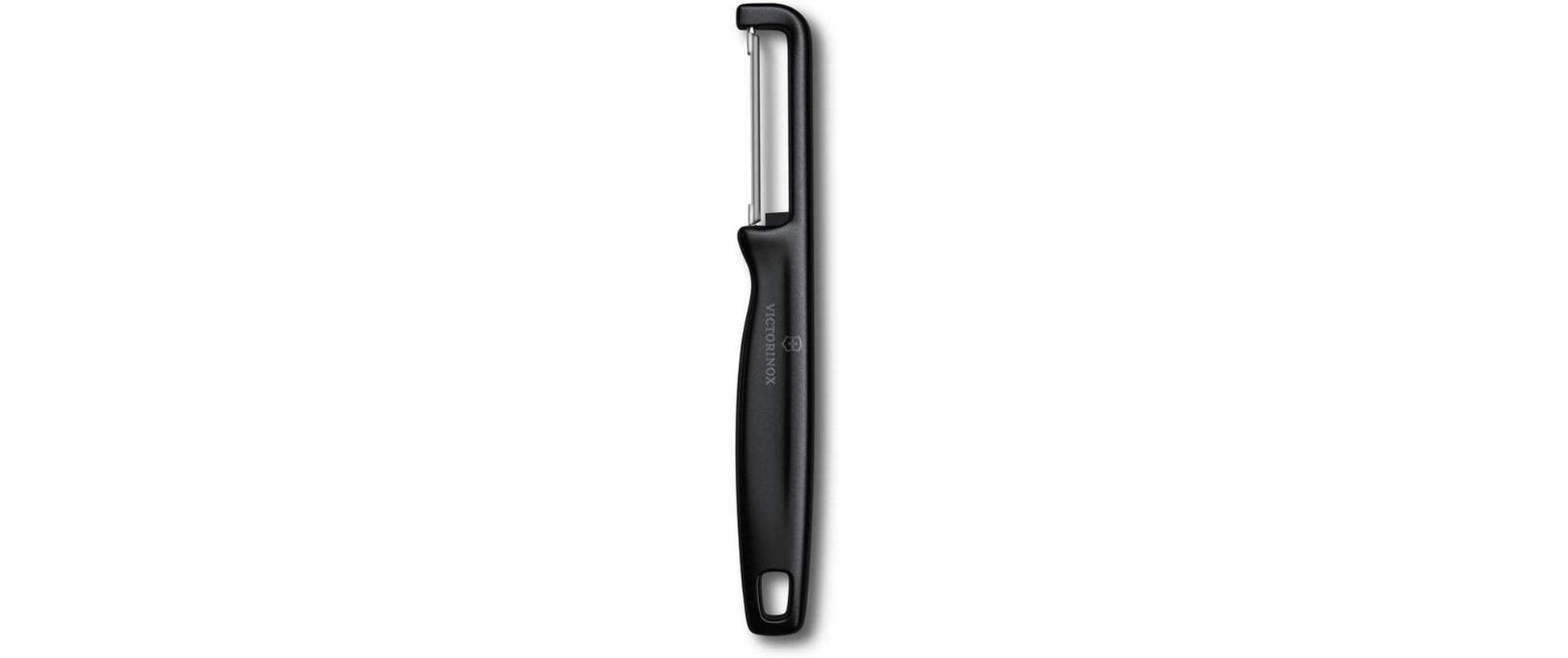 Victorinox Iota – Sparschäler, 16,5 × 1 cm, zweischneidig, spülmaschinenfest, schwarz