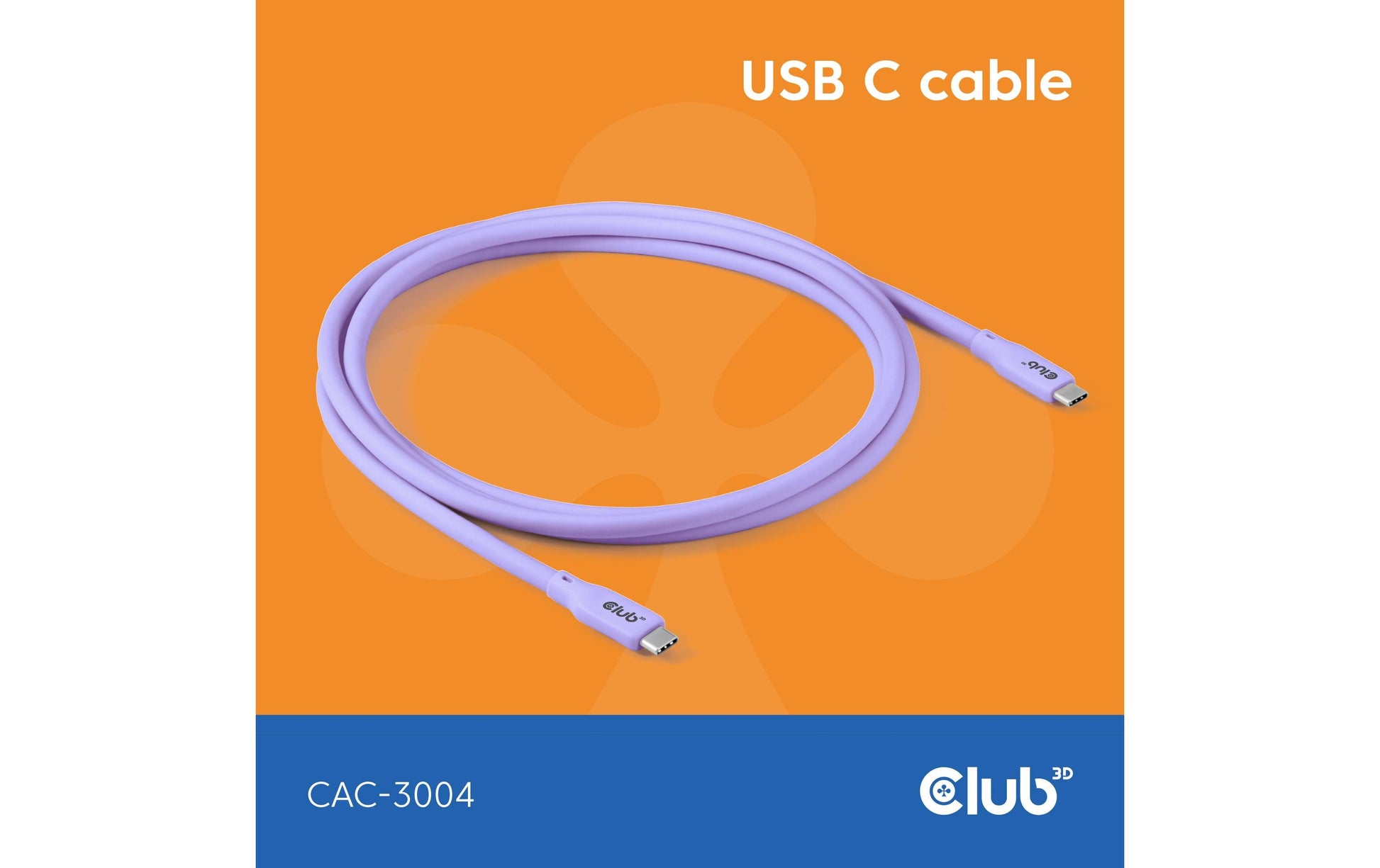 CLUB3D Club 3D – USB-C auf USB-C Kabel – USB4 20 Gbit/s – 2 m – PD 240 W – Silikon – Violett