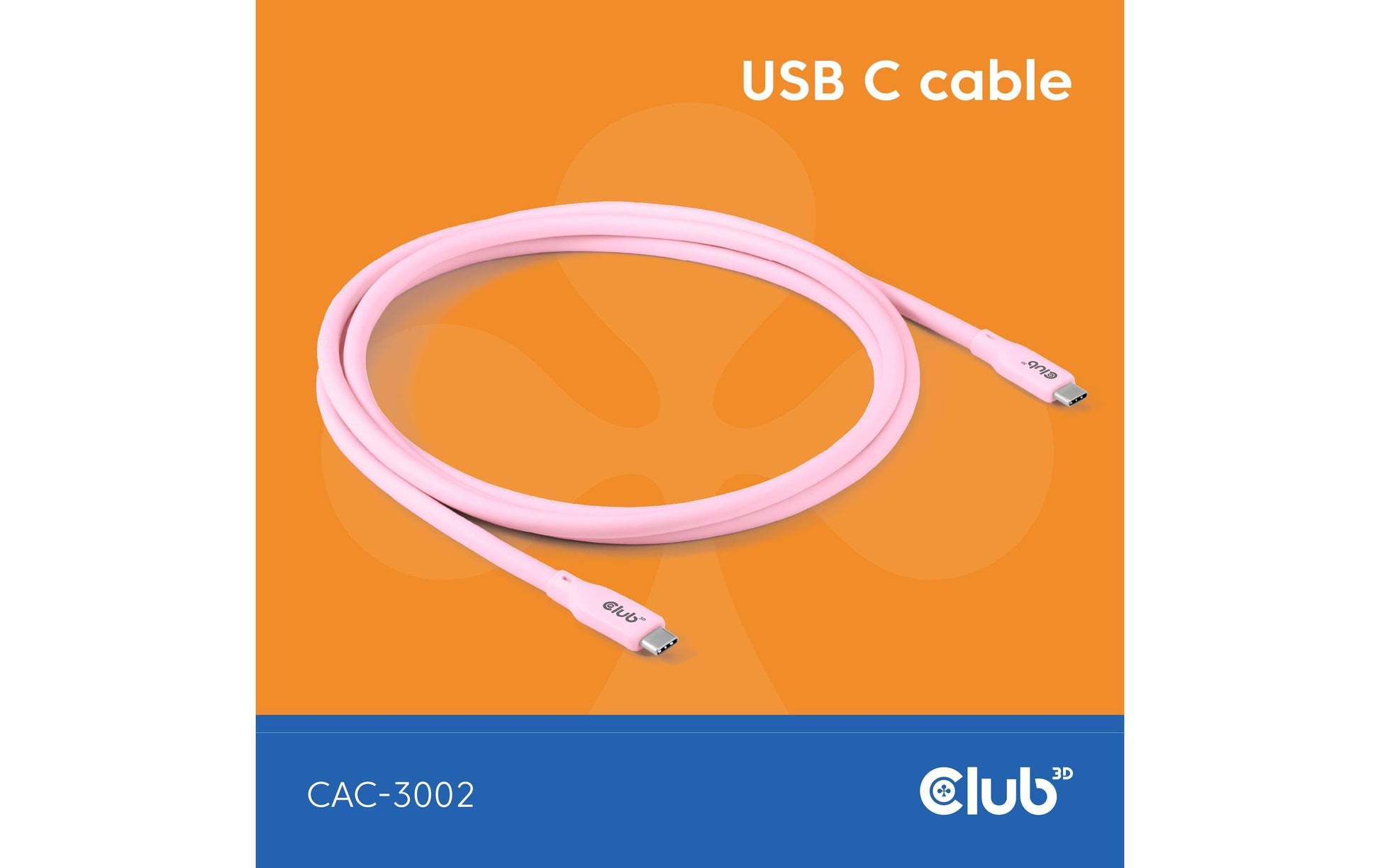 CLUB3D Club 3D – USB-C auf USB-C Kabel – USB4 40 Gbit/s – 2 m – PD 240 W – Silikon – Pink