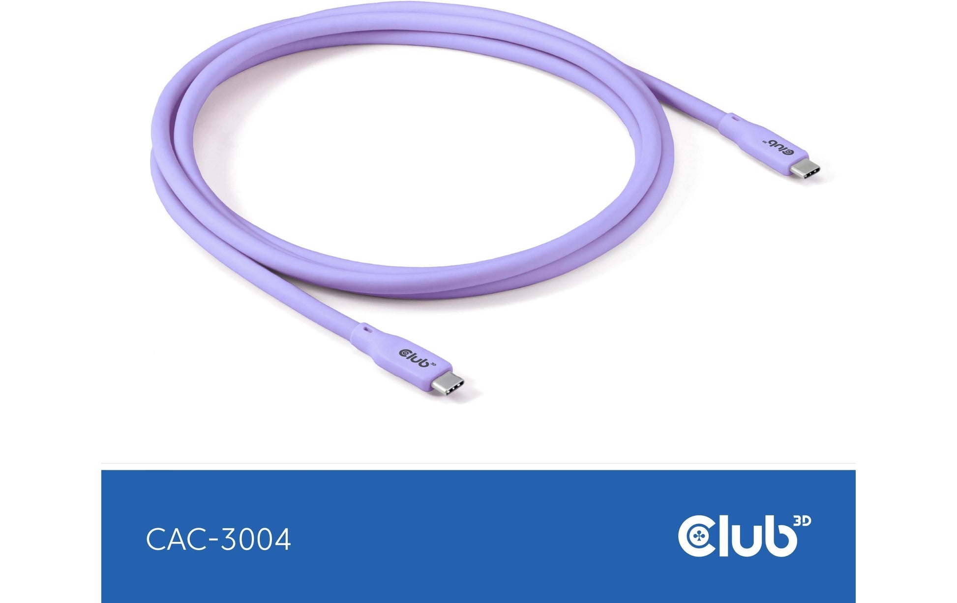 CLUB3D Club 3D – USB-C auf USB-C Kabel – USB4 20 Gbit/s – 2 m – PD 240 W – Silikon – Violett