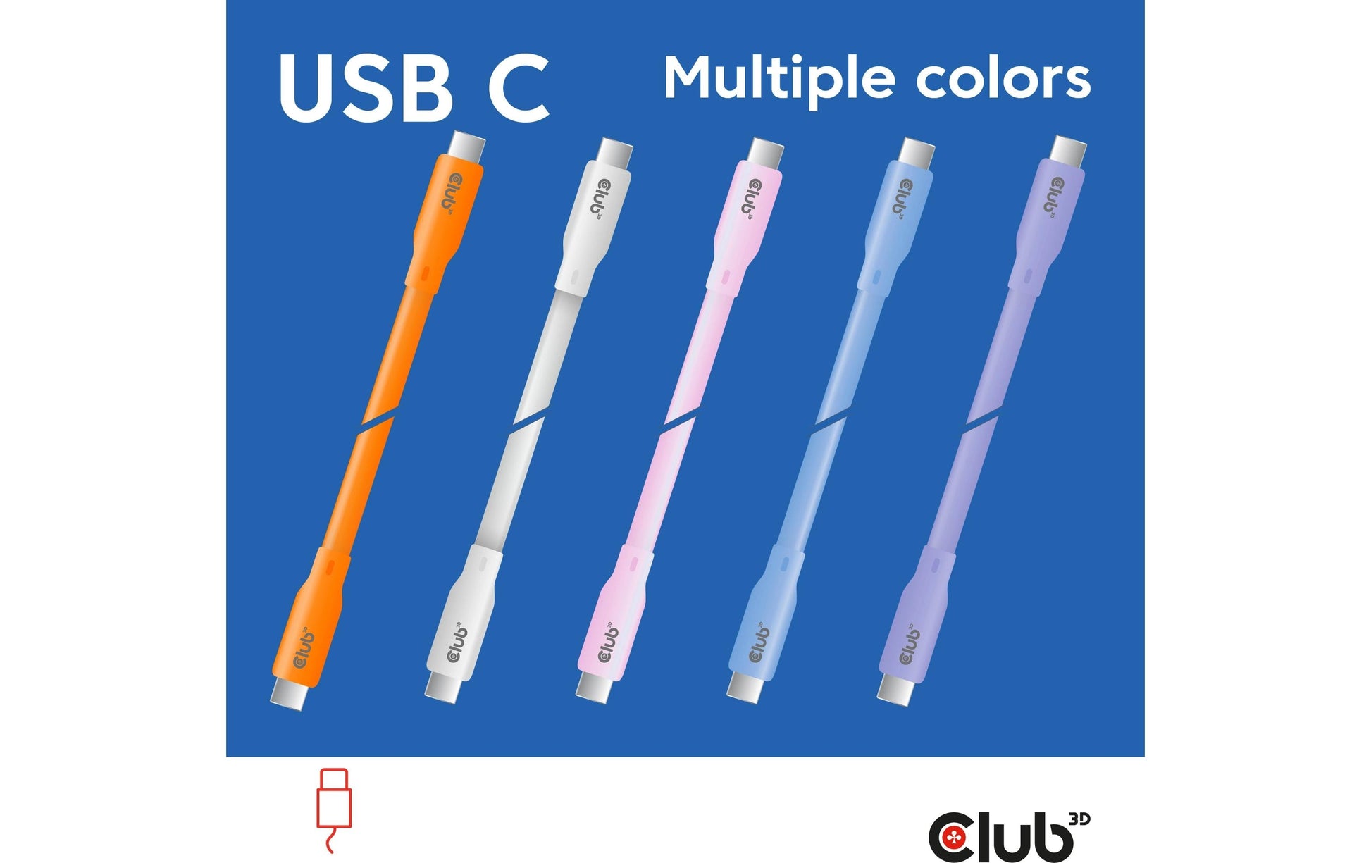 CLUB3D Club 3D – USB-C auf USB-C Kabel – USB4 20 Gbit/s – 2 m – PD 240 W – Silikon – Violett