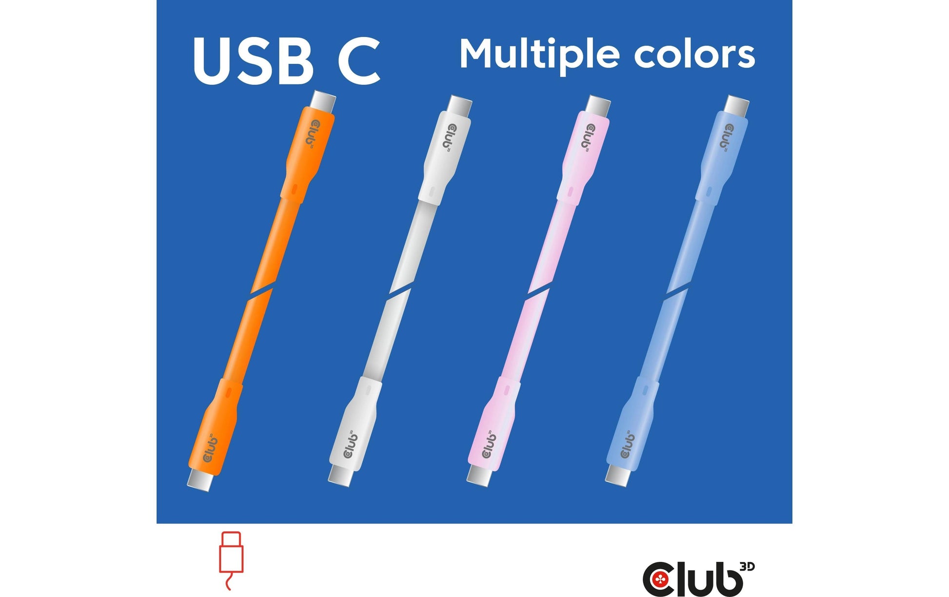 CLUB3D Club 3D – USB-C auf USB-C Kabel – USB4 40 Gbit/s – 2 m – PD 240 W – Silikon – Pink