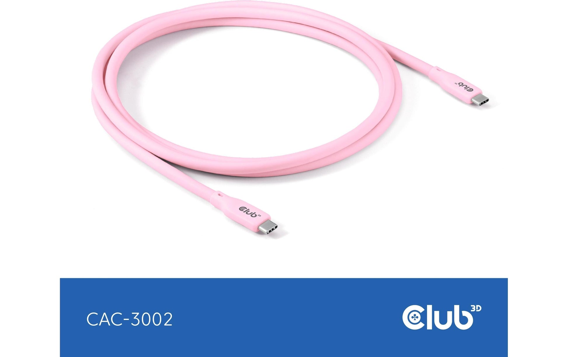 CLUB3D Club 3D – USB-C auf USB-C Kabel – USB4 40 Gbit/s – 2 m – PD 240 W – Silikon – Pink