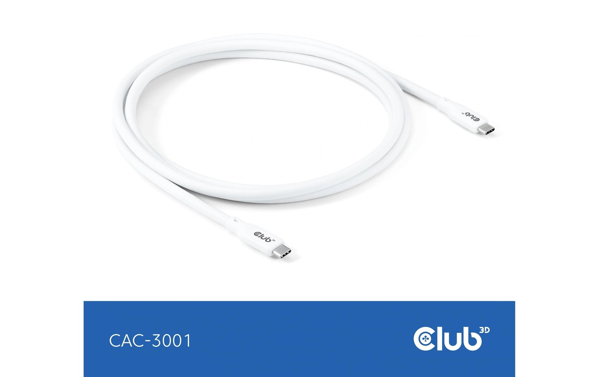CLUB3D Club 3D – USB-C auf USB-C Kabel – USB4 40 Gbit/s – 2 m – PD 240 W – Silikon – Weiss