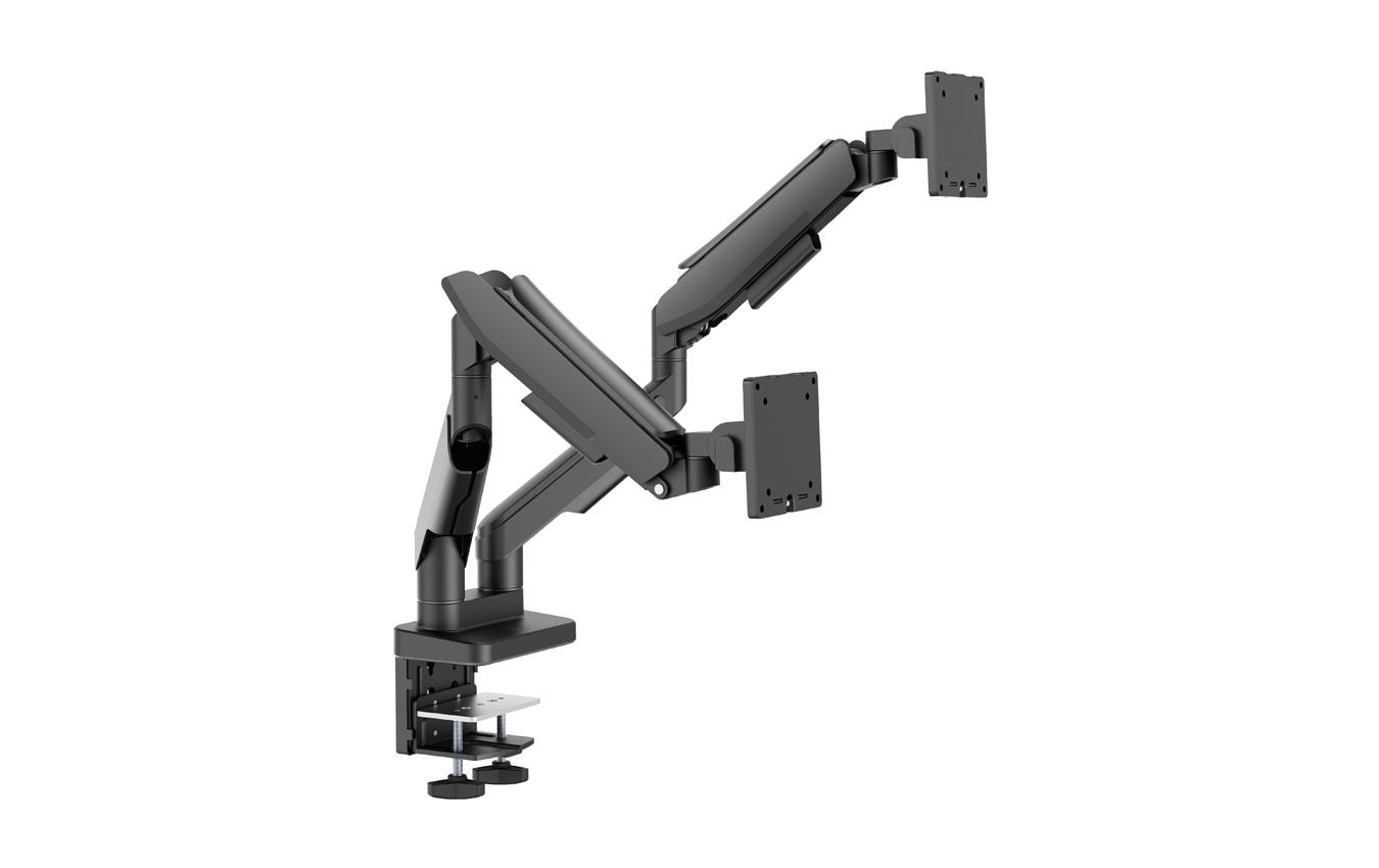 LC-Power LC-EQ-A34B-D – Tischhalterung, Dual, Tischklemme – bis 34", VESA 75 × 75/100 × 100 mm, 20 kg