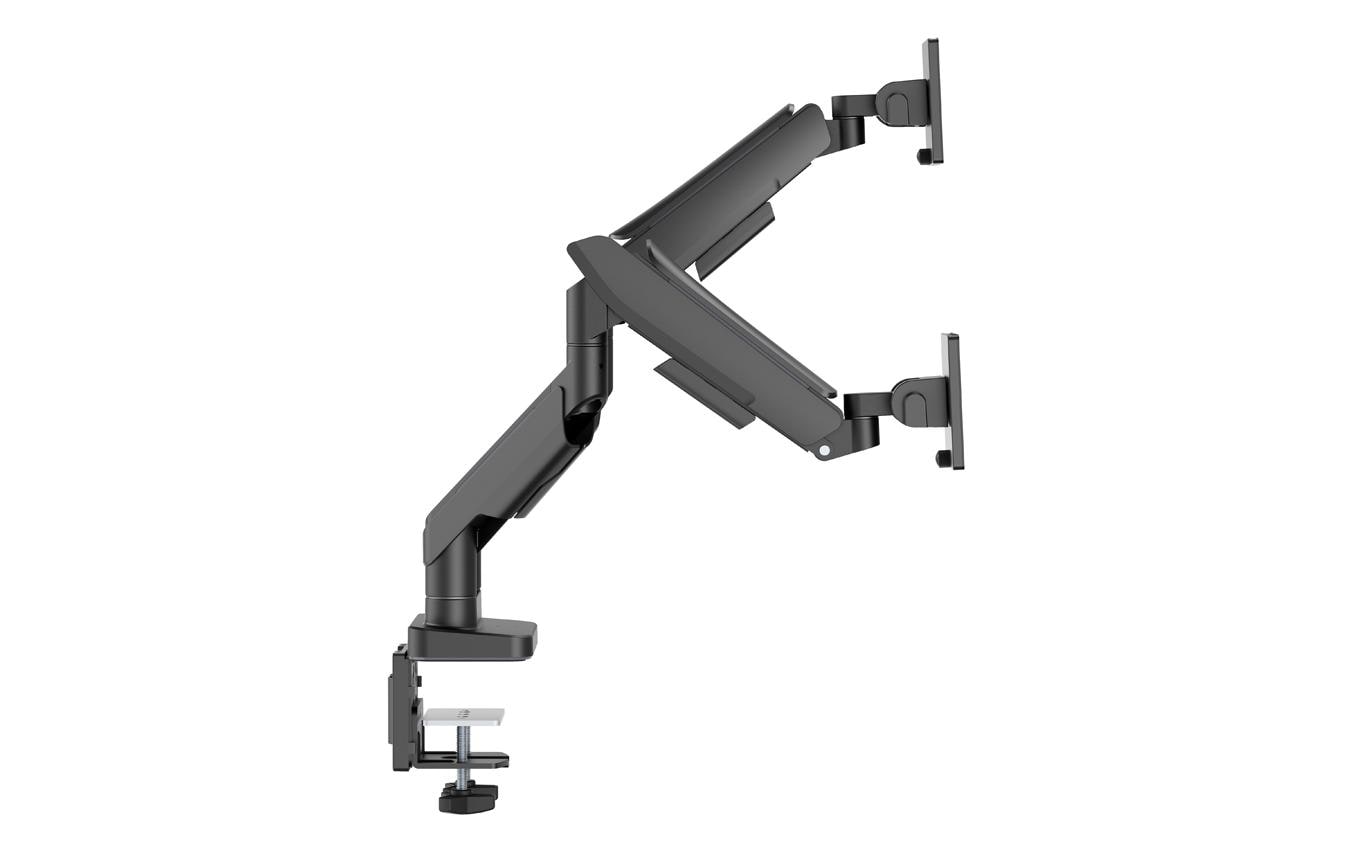 LC-Power LC-EQ-A34B-D – Tischhalterung, Dual, Tischklemme – bis 34", VESA 75 × 75/100 × 100 mm, 20 kg