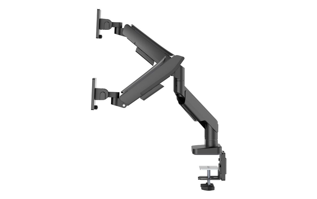 LC-Power LC-EQ-A34B-D – Tischhalterung, Dual, Tischklemme – bis 34", VESA 75 × 75/100 × 100 mm, 20 kg