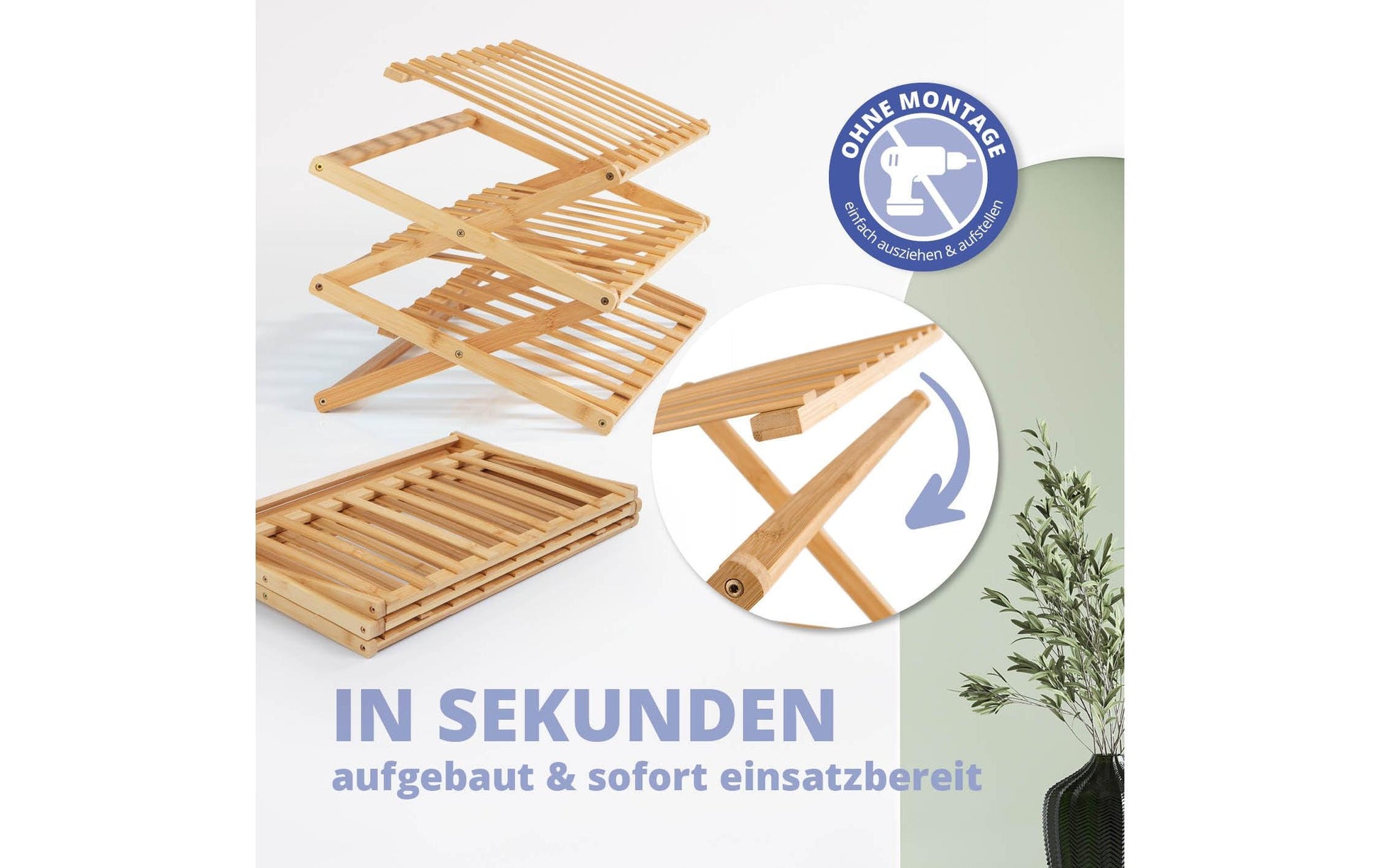 Lumaland Regal 3 Etagen – Bambus – Braun – 500 × 460 × 250 mm