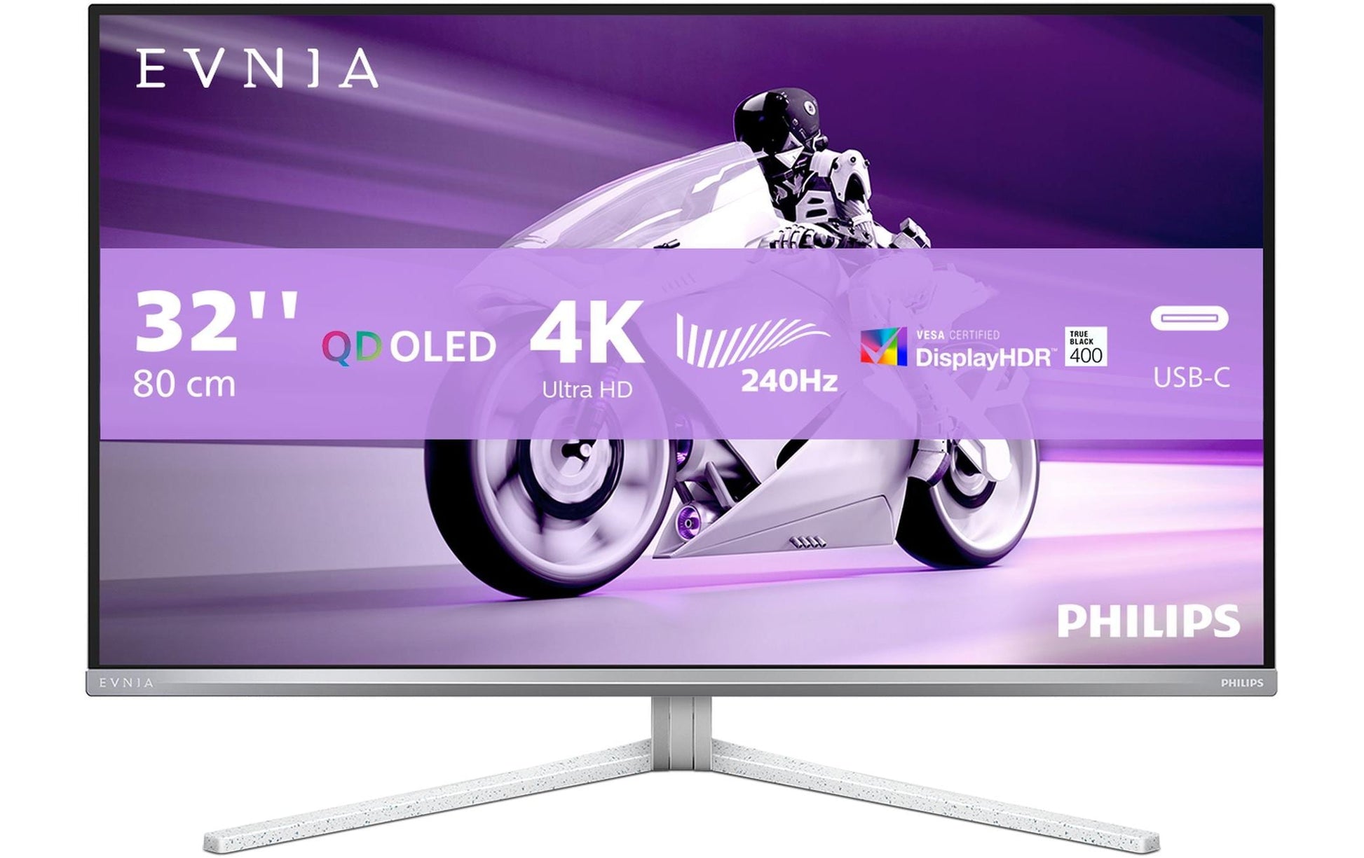Philips 32M2N8900/00 – Monitor, 31,5", 240 Hz, 1000 cd/m², KVM, Integrierte Lautsprecher, VESA 100 × 100, Weiss