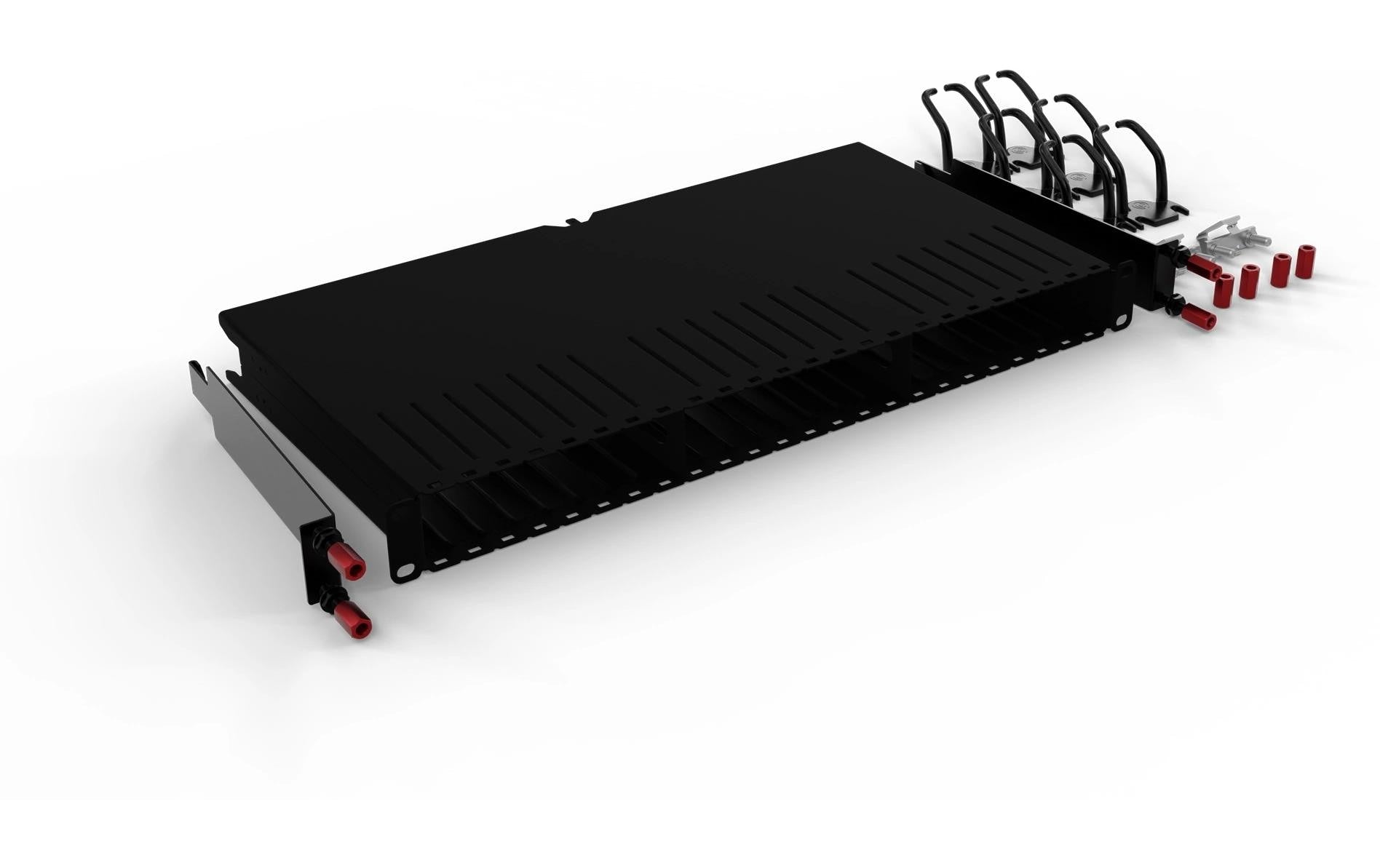 PATCHBOX Kabelmanagementtafel – Stahl, Schwarz, Tragkraft 20 kg, 0,481×0,240×0,050 m, 1 Stück