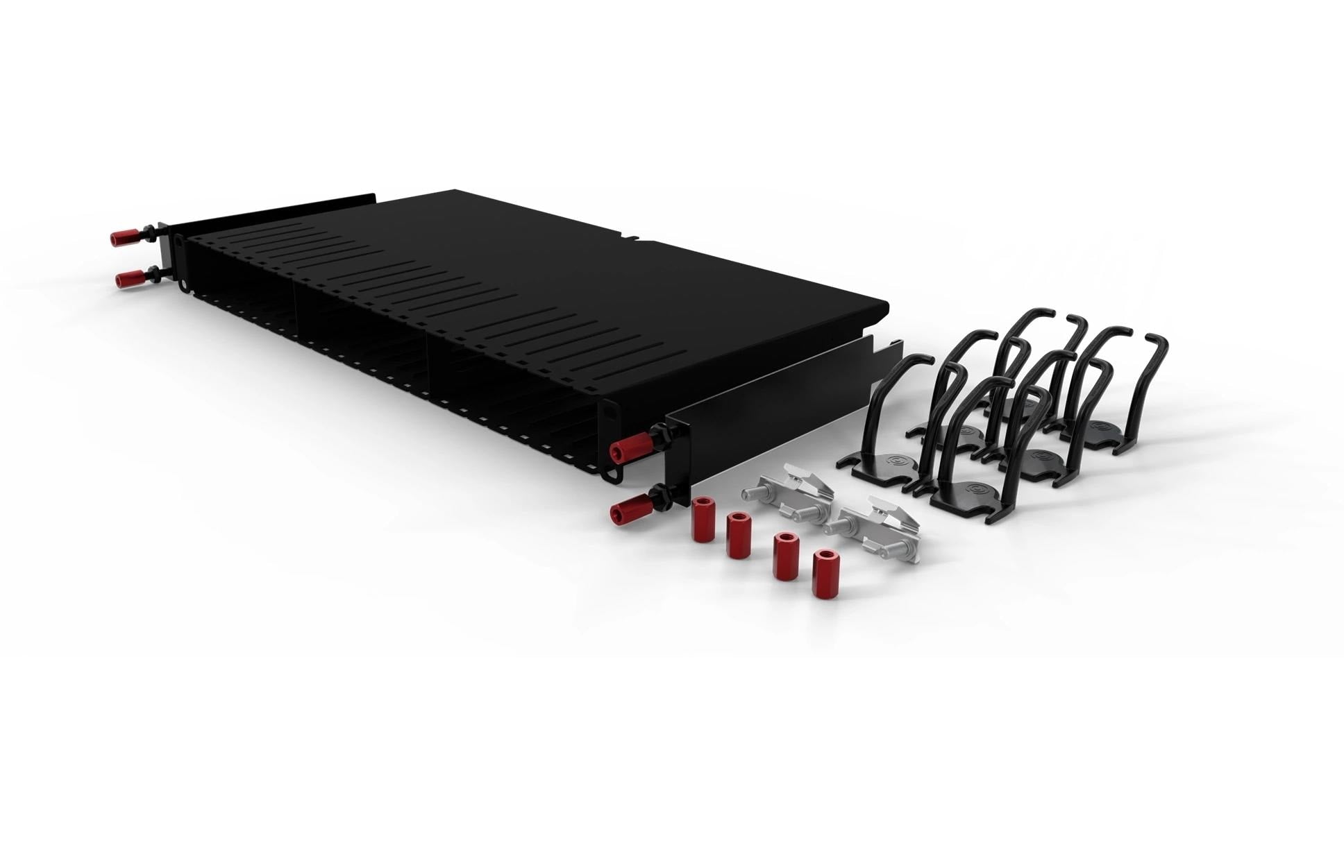 PATCHBOX Kabelmanagementtafel – Stahl, Schwarz, Tragkraft 20 kg, 0,481×0,240×0,050 m, 1 Stück