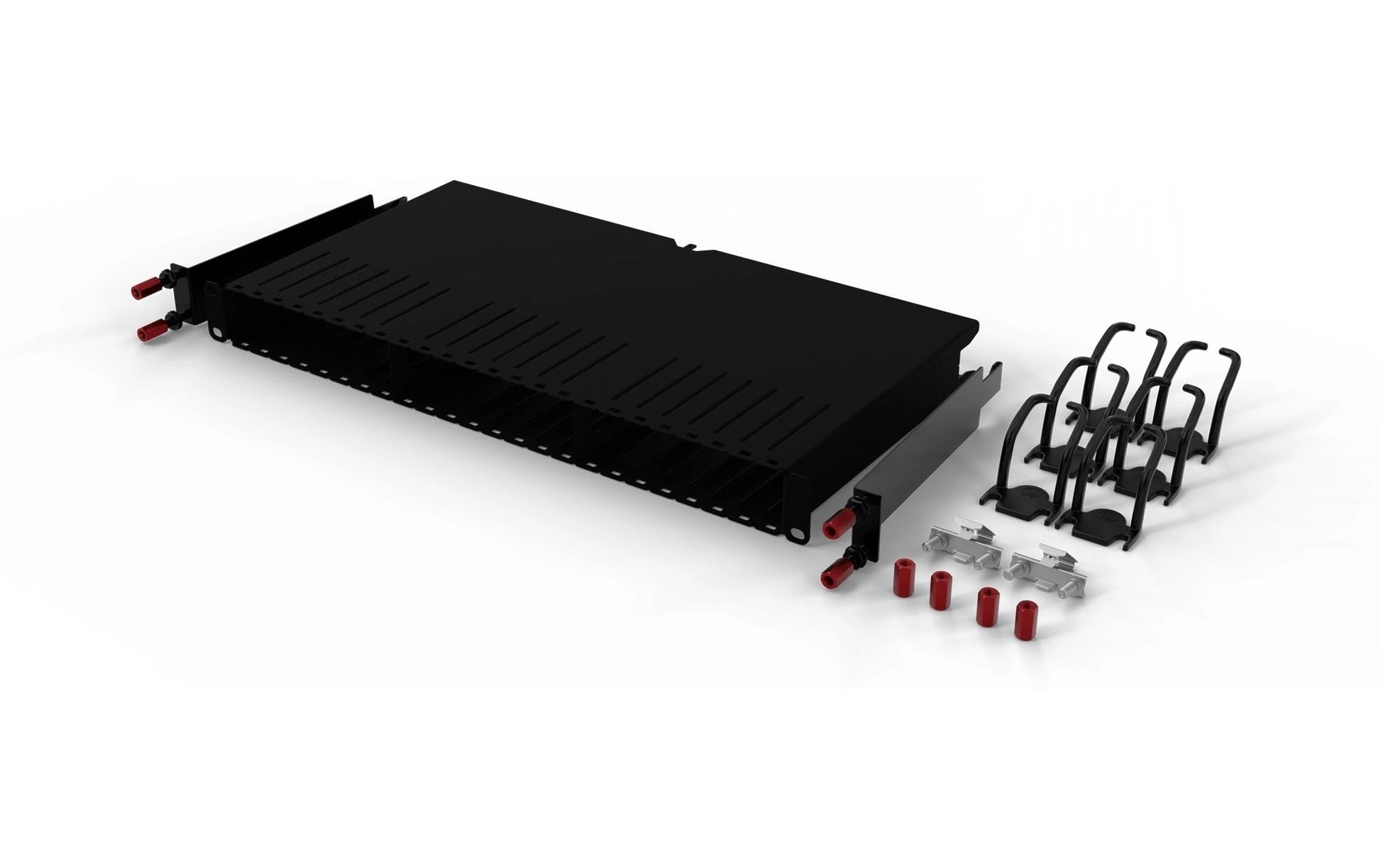 PATCHBOX Kabelmanagementtafel – Stahl, Schwarz, Tragkraft 20 kg, 0,481×0,240×0,050 m, 1 Stück