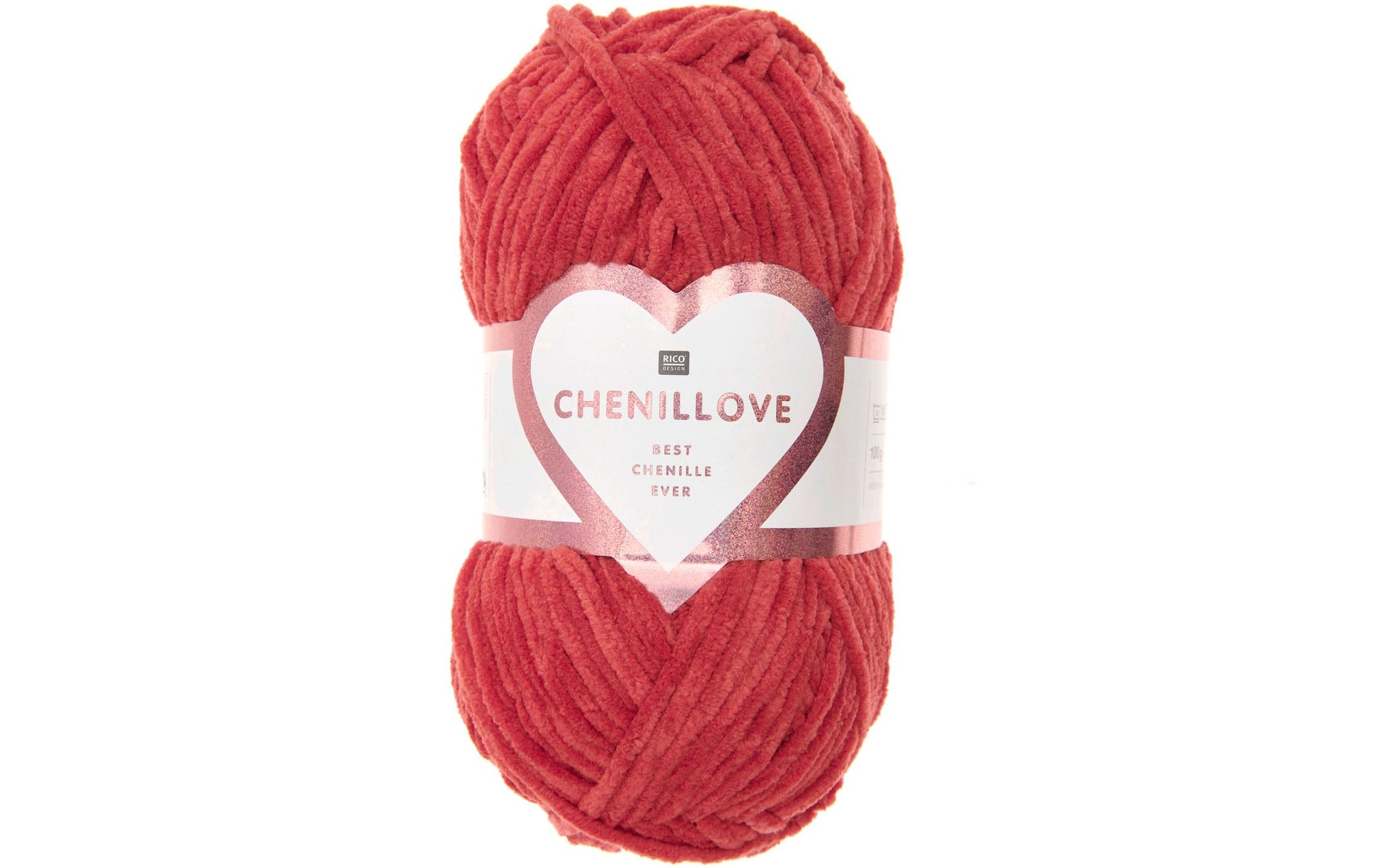 Rico Design Chenillove Wolle Rot – 100 g, 110 m, 100% Polyester, Nadel 5 mm, 1 Stk.