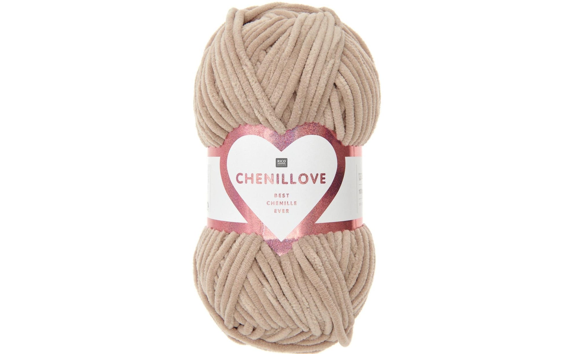 Rico Design Chenillove Wolle Beige – 100 g, 110 m, Nadel 5 mm, 100% Polyester, 1 Stk.