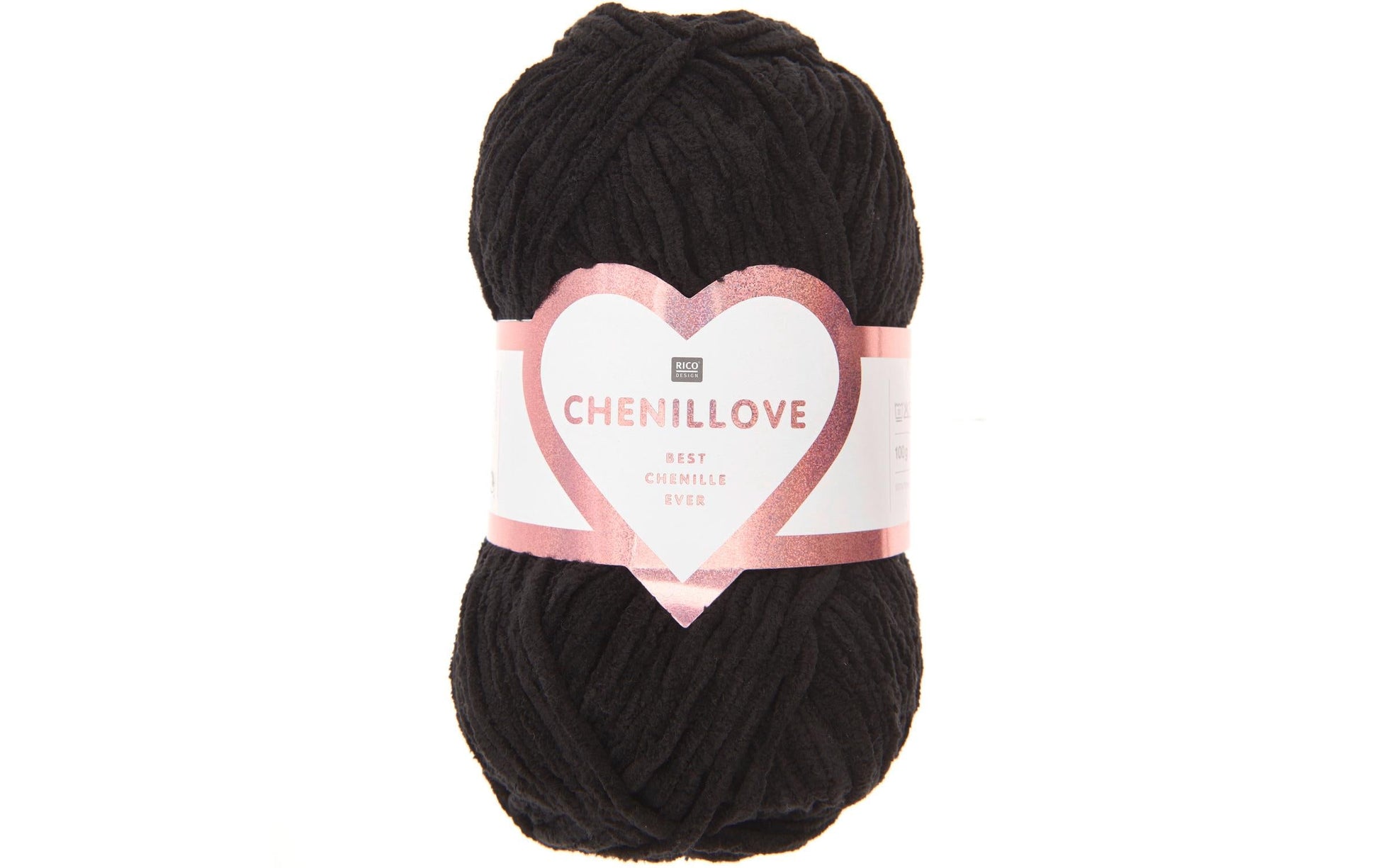 Rico Design Chenillove Wolle Schwarz – 100 g, 110 m, Nadel 4 mm, 100% Polyester