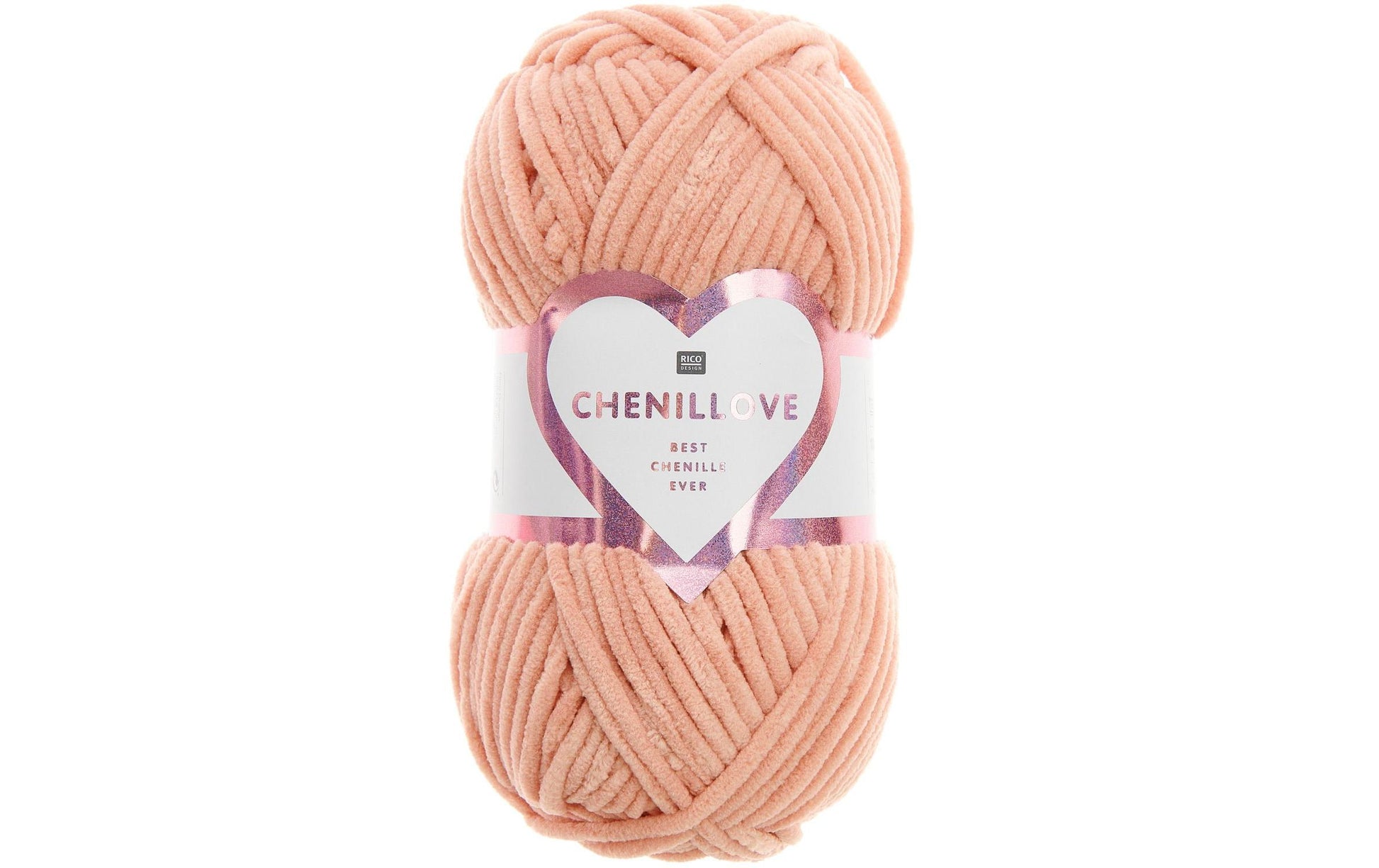 Rico Design Chenillove Wolle Lachs – 100 g, 110 m, Nadel 5 mm, 100% Polyester, 1 Stk.