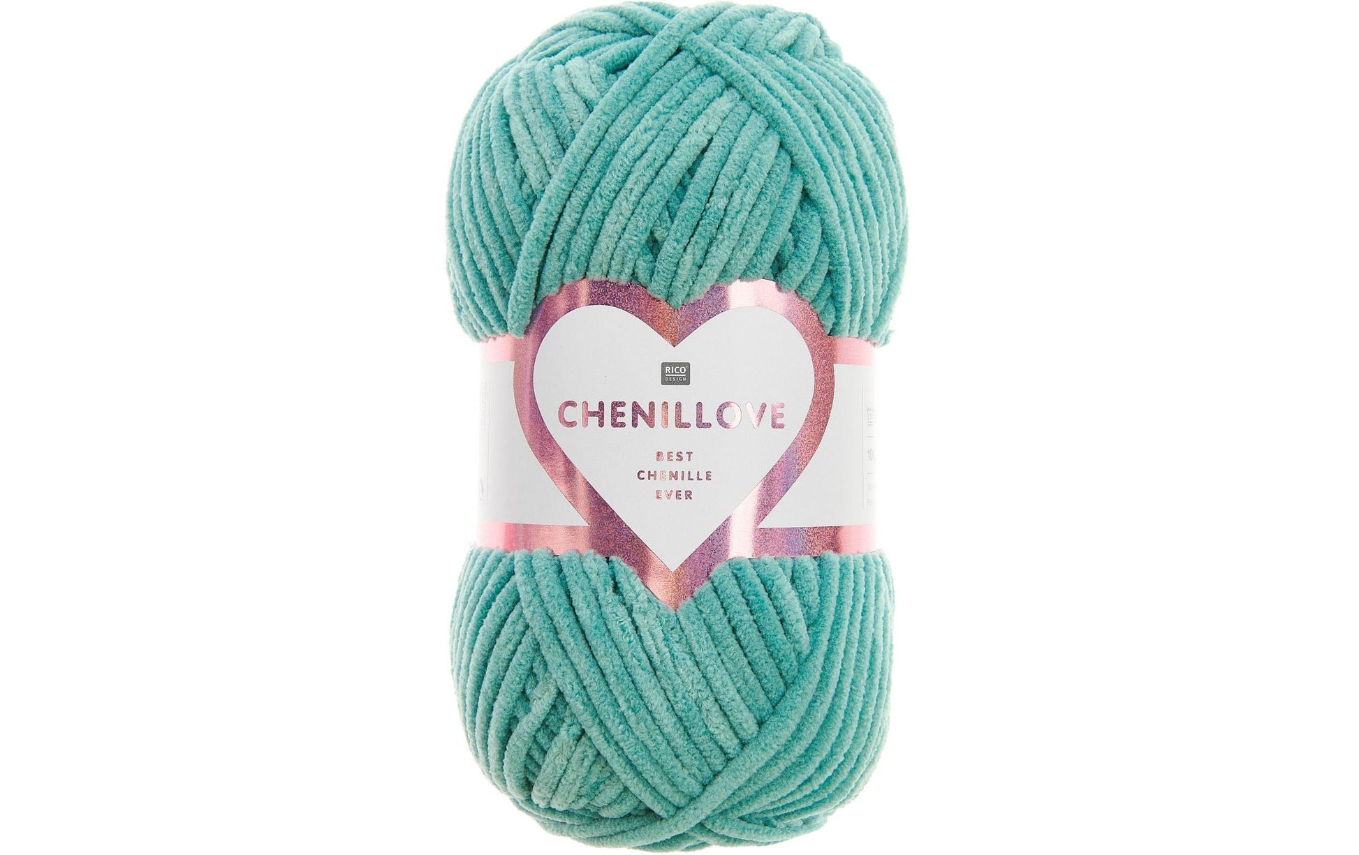 Rico Design Chenillove Wolle Türkis – 100 g, 110 m, Nadel 4 mm, 100% Polyester, 1 Stk.
