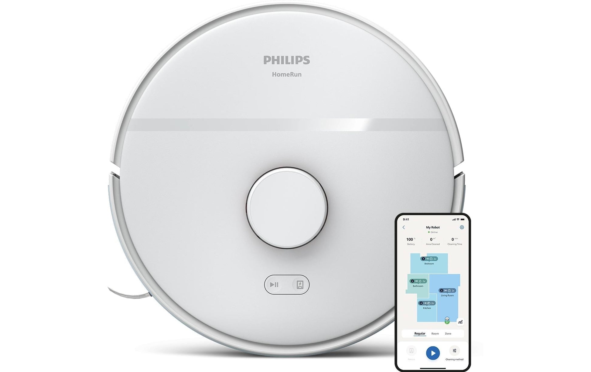 Philips Roboterstaubsauger HomeRun XU2000/20 – 0,4 l, Akkubetrieb, 66 dB(A), 14,4 V