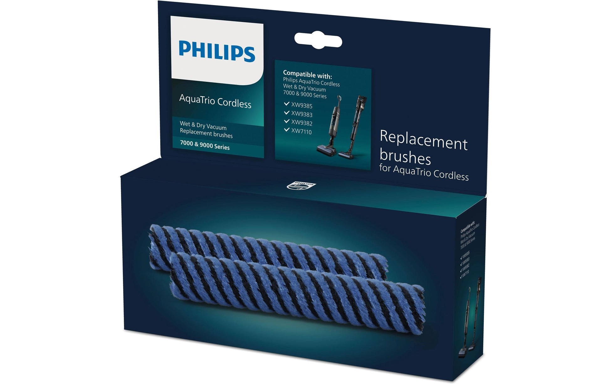 Philips Walzenbürsten-Set XV1793/01 – 2 Aufsätze, für XW7110, XW9382, XW9383 und andere, Blau