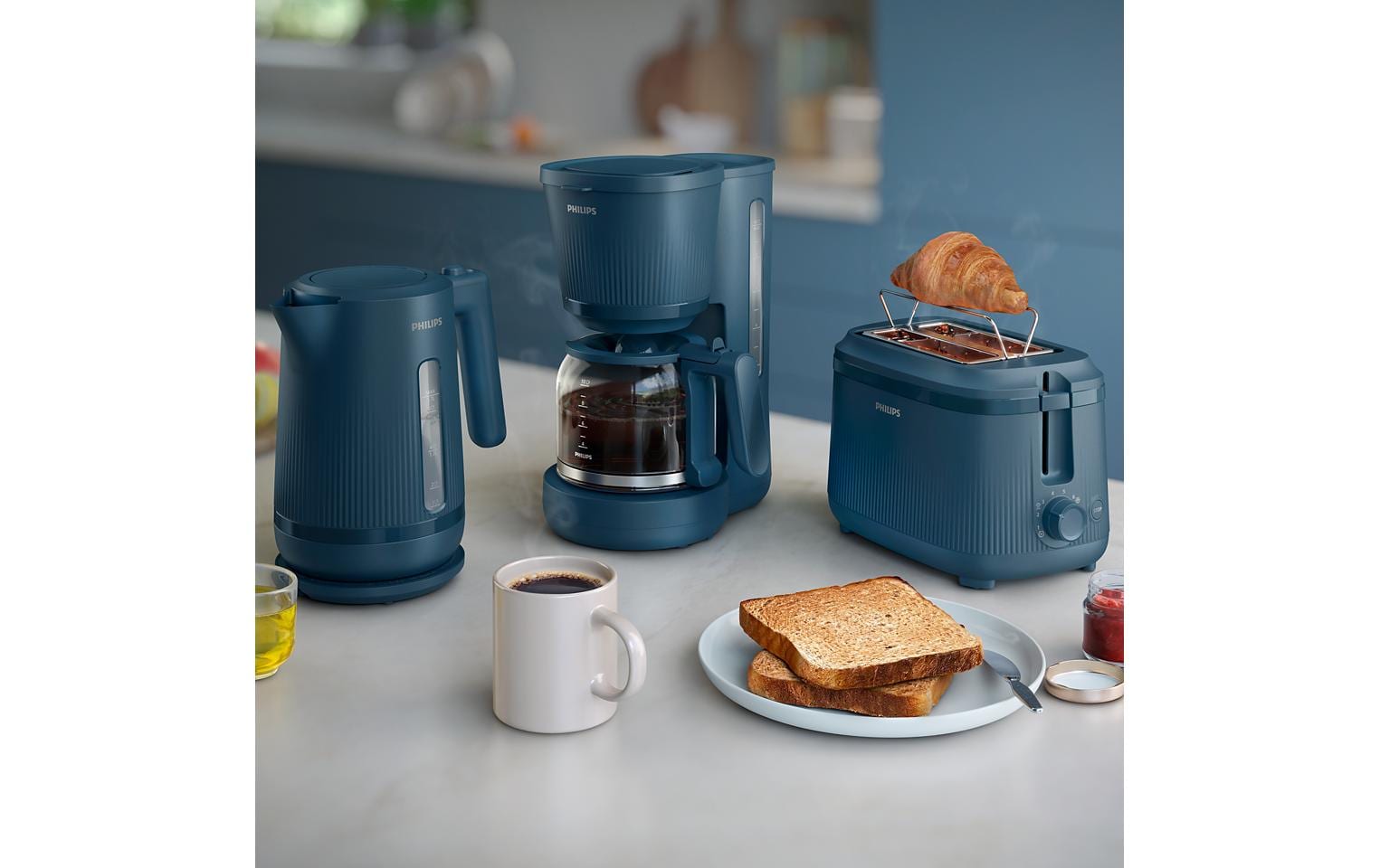Philips 3000 Serie HD9411/71 – Wasserkocher 1,7 l, 2200 W, Edelstahl, Blau