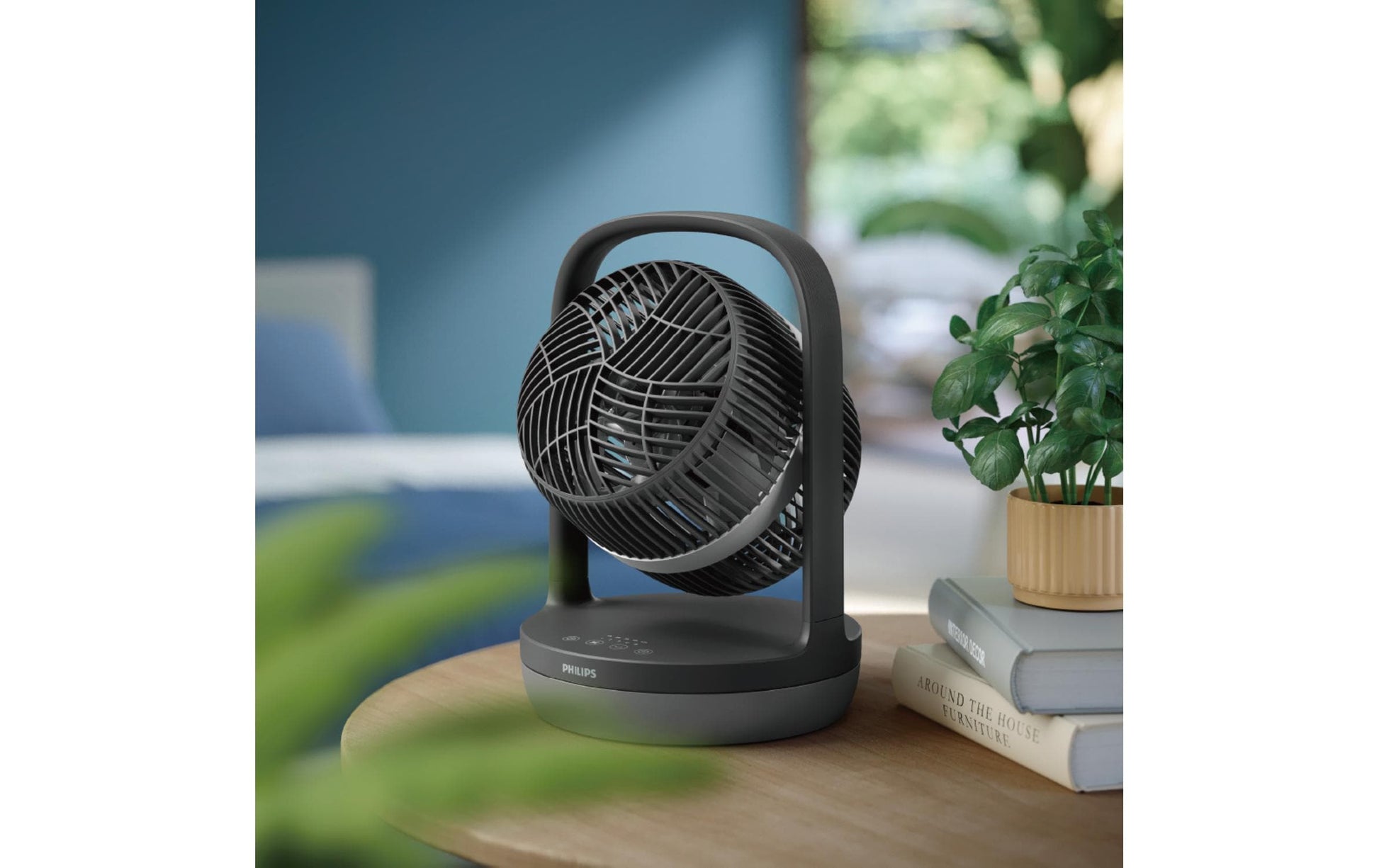 Philips Tischventilator 3000 Serie – 22 cm, 3 Stufen, oszillierend, Timer, 27 W, 40 dB(A), Graphit