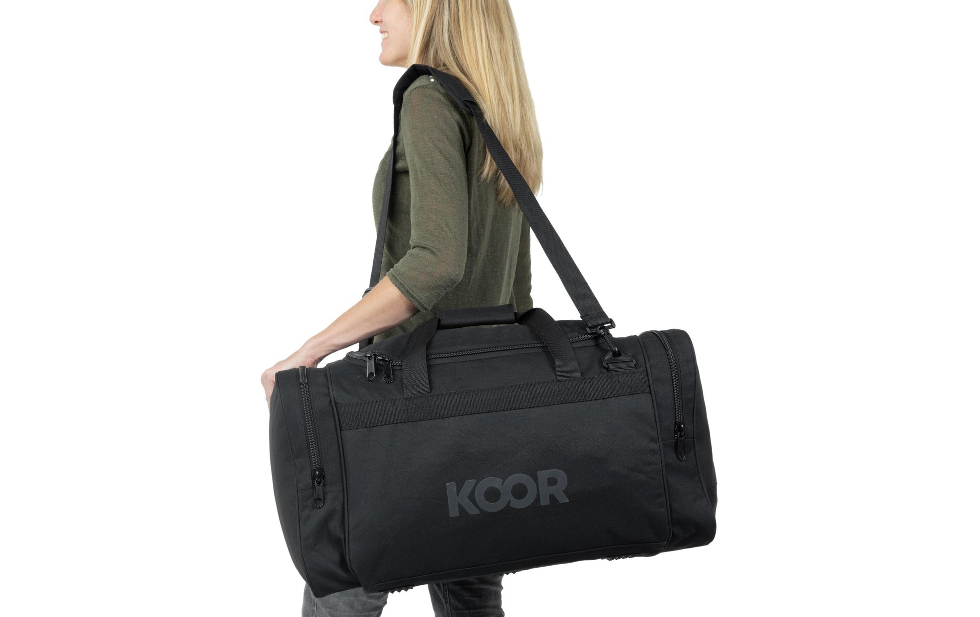 KOOR Sporttasche – 55 l, Polyester, Schwarz, 52 × 36 × 33 cm