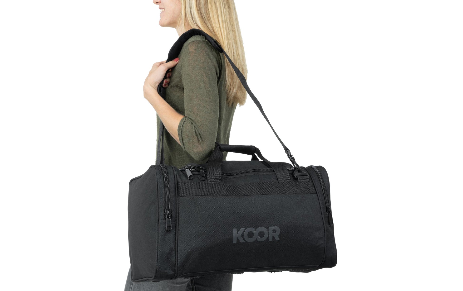 KOOR Sporttasche – 35 l, Polyester, Schwarz, 51 × 25 × 28 cm