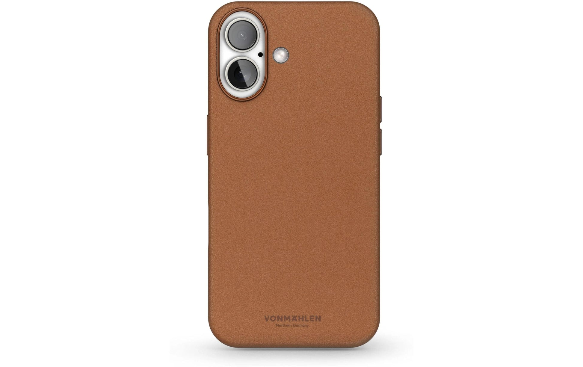 Vonmählen Like Leather Backcover – für Apple iPhone 16, MagSafe, Veganes Leder + Mikrofaser, Braun