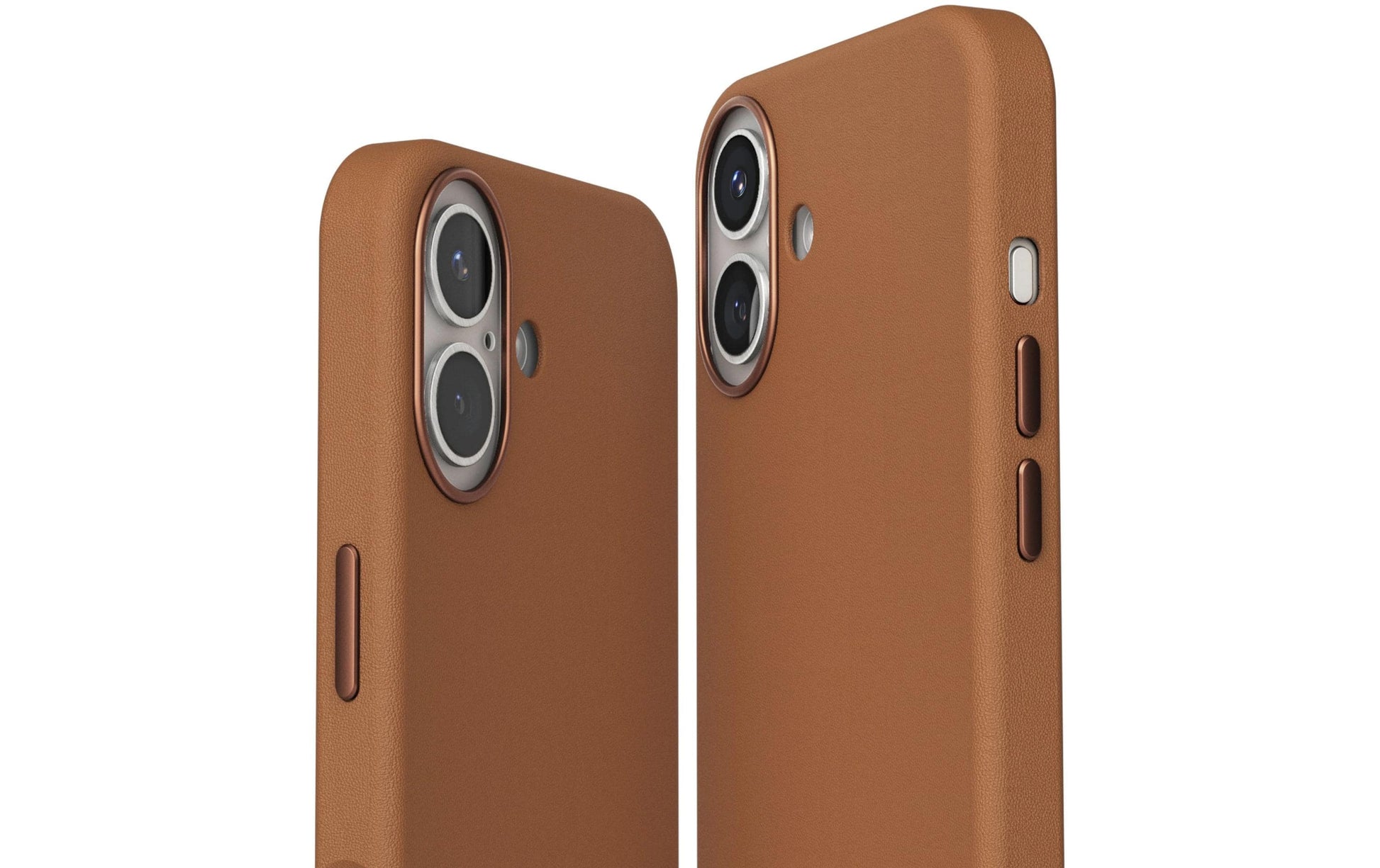 Vonmählen Like Leather Backcover – für Apple iPhone 16, MagSafe, Veganes Leder + Mikrofaser, Braun