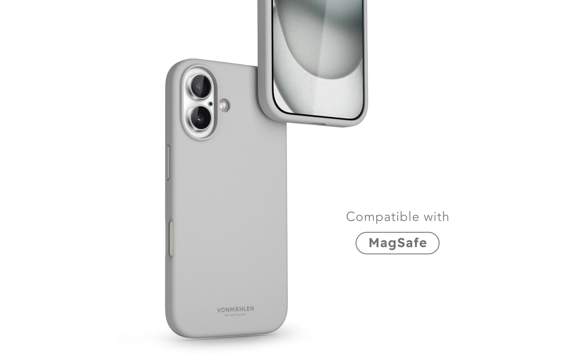 Vonmählen Backcover – für Apple iPhone 16 Plus, MagSafe, Silikon, Hellgrau
