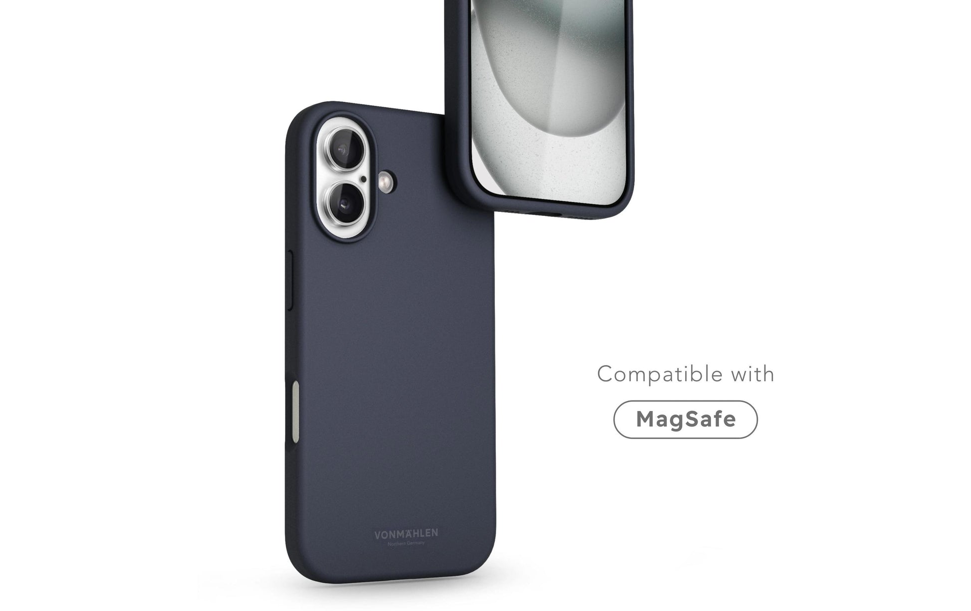 Vonmählen Backcover – für Apple iPhone 16 – Navy – Silikon – MagSafe-kompatibel