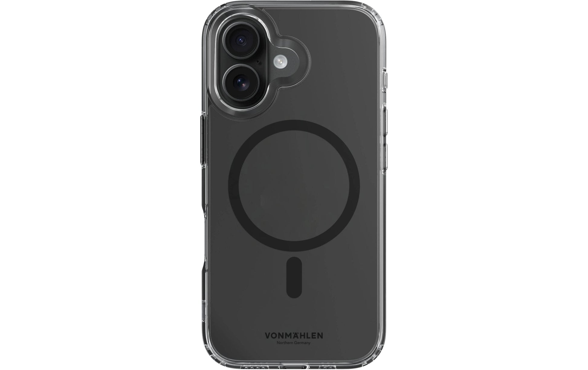 Vonmählen Backcover – für Apple iPhone 16 Plus, MagSafe, Kunststoff, Transparent/Schwarz