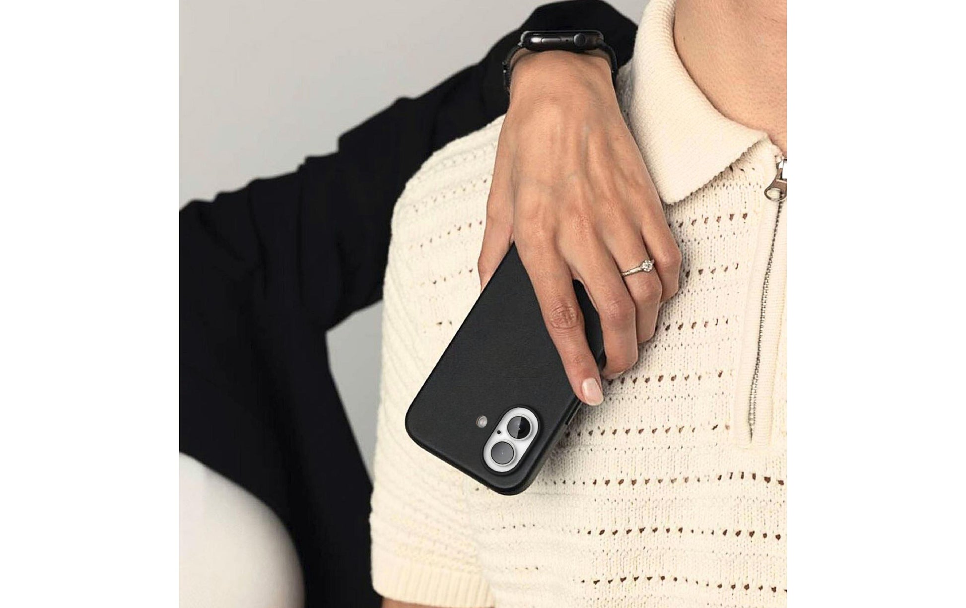 Vonmählen Backcover – für Apple iPhone 16 Plus – schwarz – Leder – MagSafe-kompatibel