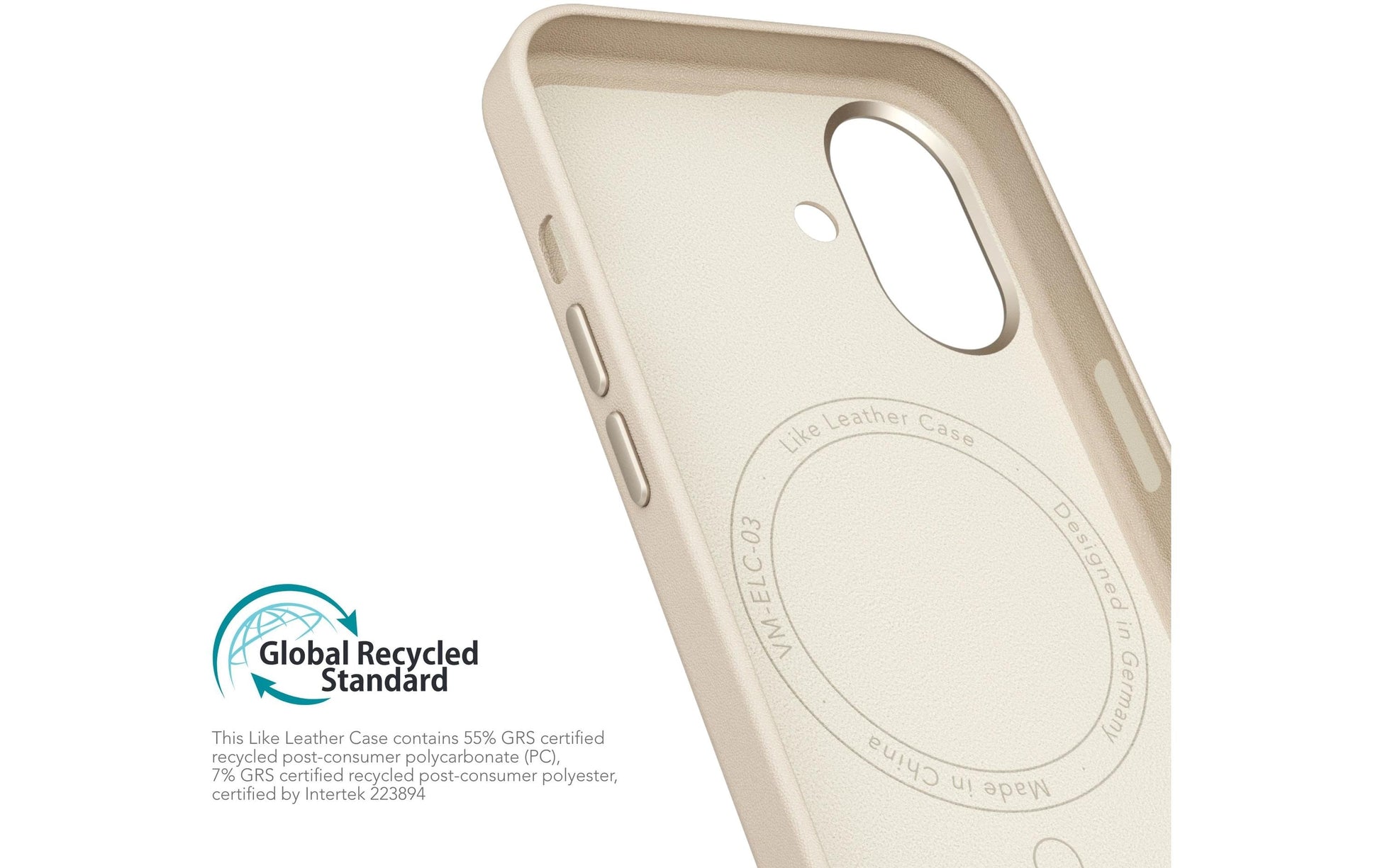 Vonmählen Backcover – für Apple iPhone 16 Plus – MagSafe, Mikrofaser + Veganes Leder, Creme