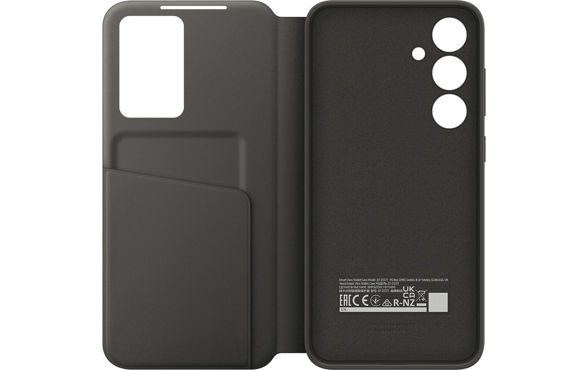 Samsung Smart View Wallet Case EF-ZS721 Wallethülle – für Samsung Galaxy S24 FE, Recycling-Kunststoff, Schwarz