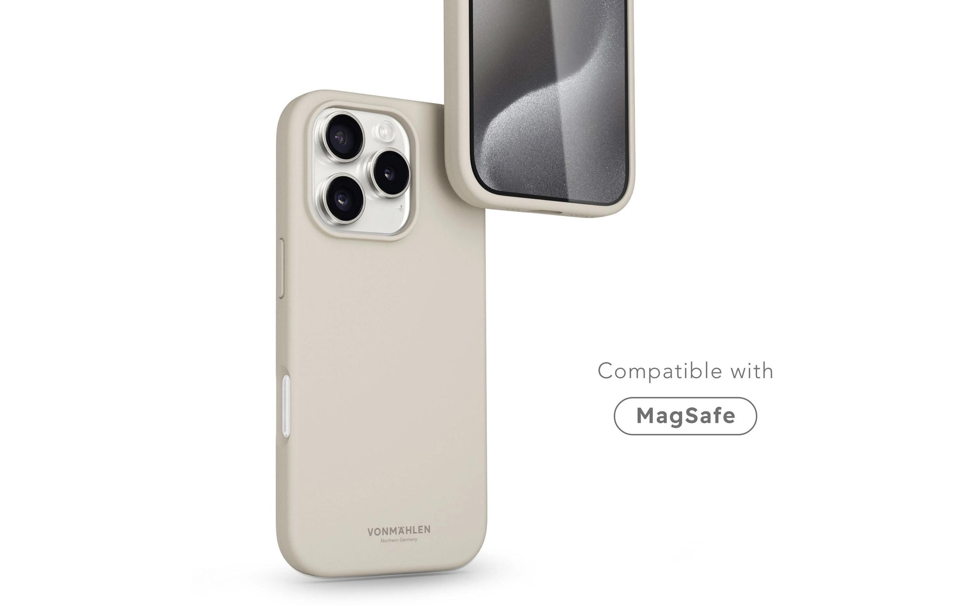 Vonmählen Backcover – für Apple iPhone 16 Pro – beige – Silikon – MagSafe-kompatibel, stossfest