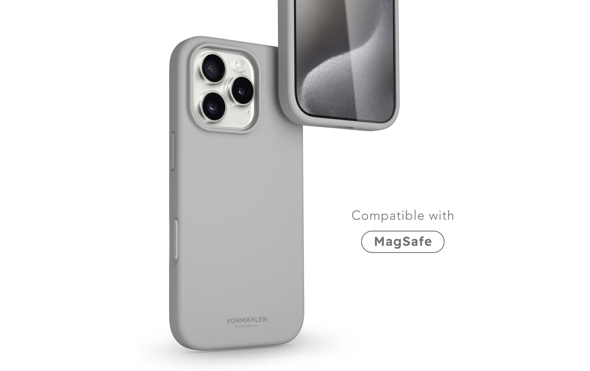 Vonmählen Backcover – für Apple iPhone 16 Pro – hellgrau – Silikon – MagSafe-kompatibel