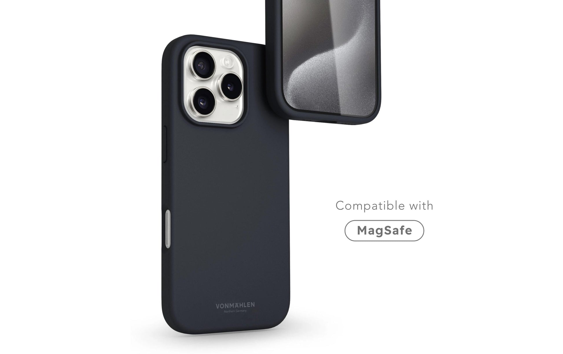 Vonmählen Backcover – für Apple iPhone 16 Pro, MagSafe, Silikon, Navy