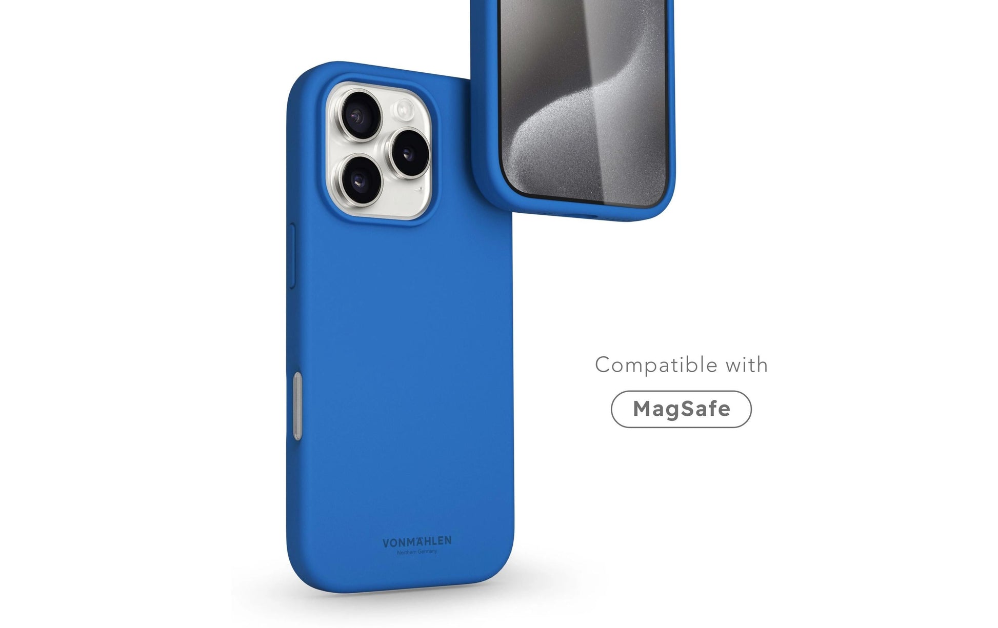Vonmählen Backcover – für Apple iPhone 16 Pro – Eisblau – Silikon, MagSafe-kompatibel, schockresistent
