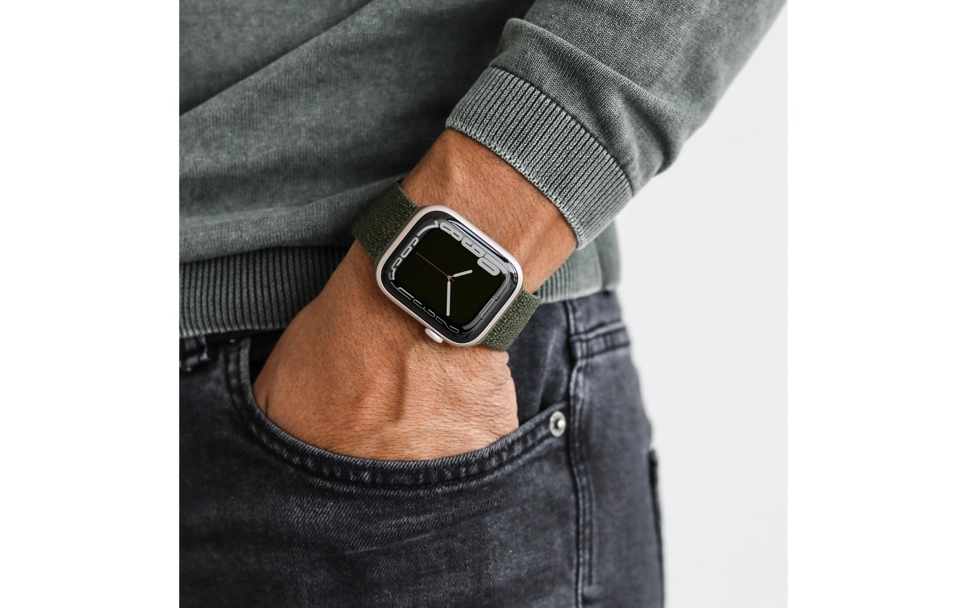 Vonmählen Fitness Loop 2 – Olive, für Apple Watch (44–49 mm)