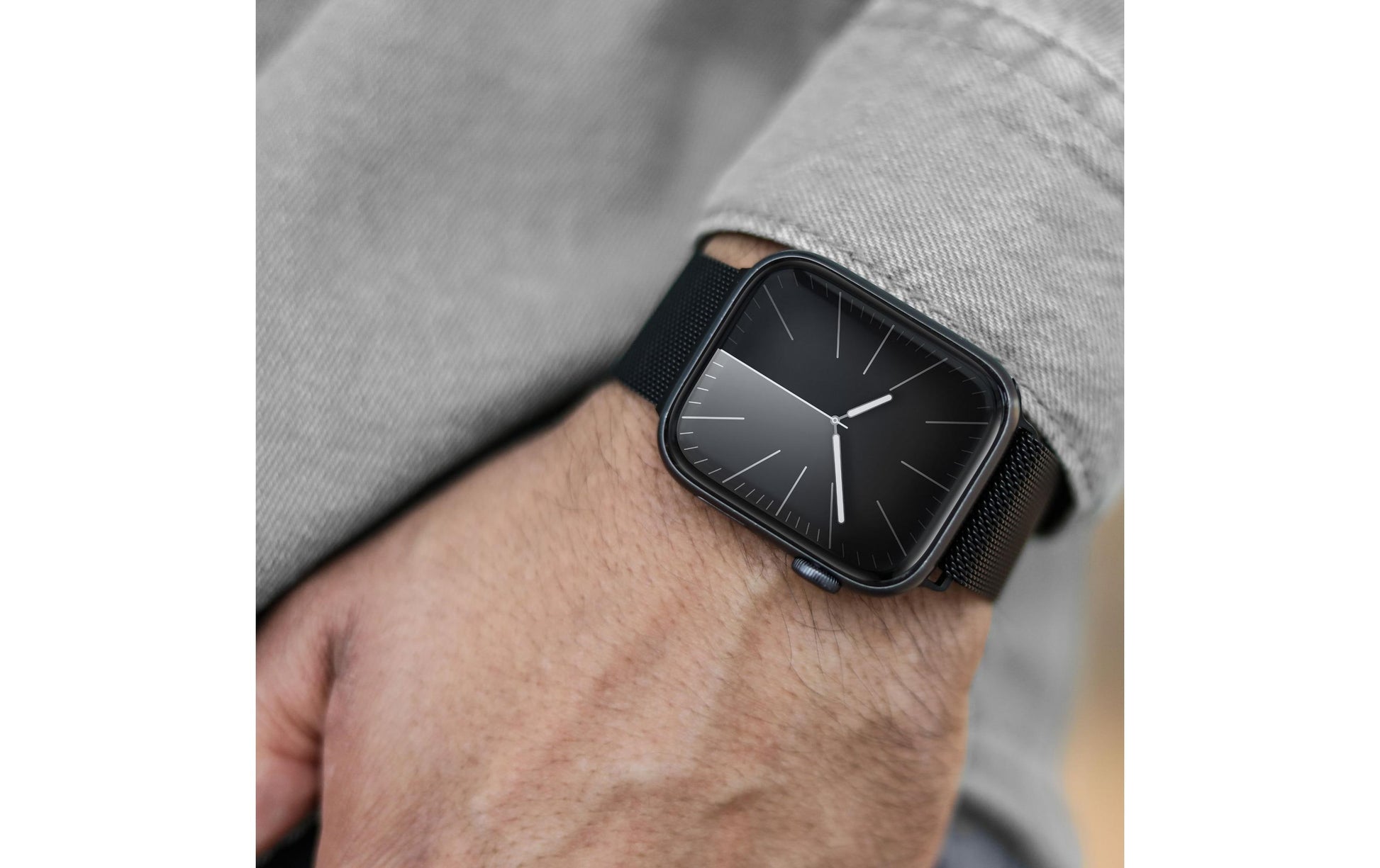 Vonmählen Milanese Loop 2 – Edelstahl Schwarz, für Apple Watch 40/41/42 mm