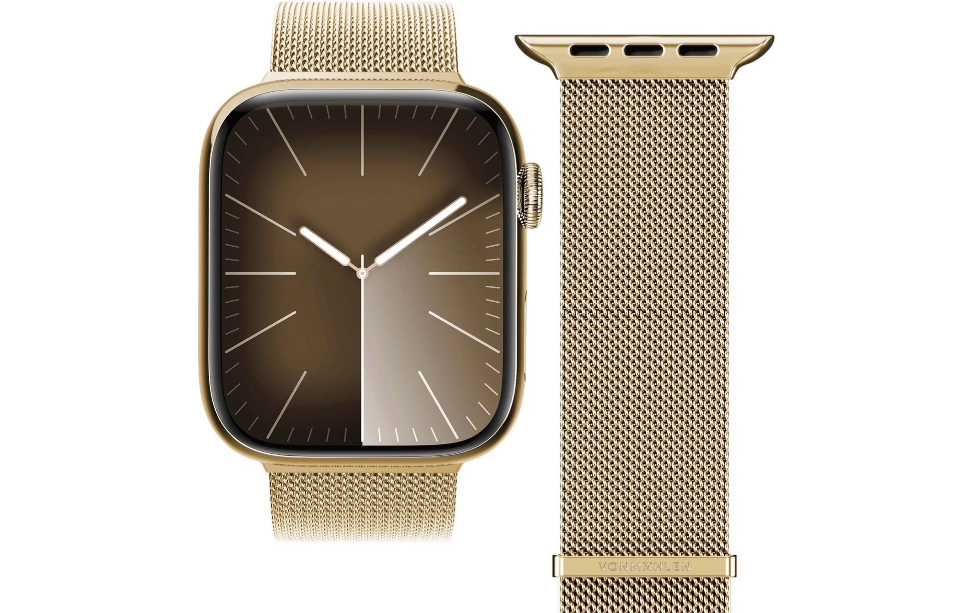 Vonmählen Milanese Loop 2 – Armband – für Apple Watch (diverse Grössen), Gold, Edelstahl