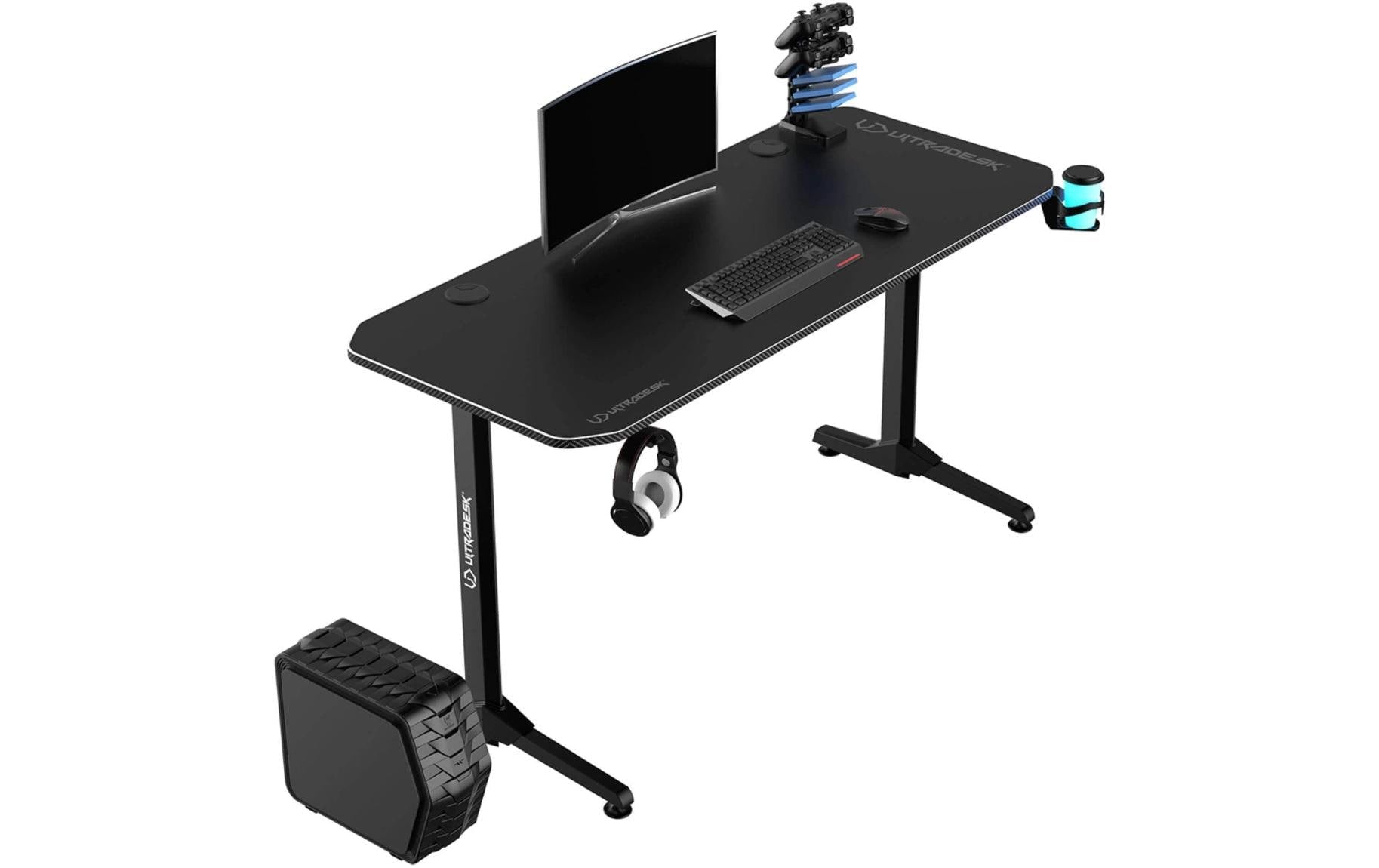 Ultradesk Frag Gaming-Tisch – 140 × 60 cm, schwarz, Metall