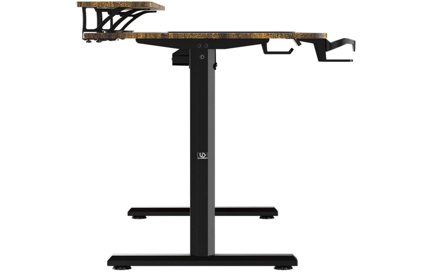 Ultradesk Highlander XXL Gaming-Tisch – 160 × 70 cm, elektrisch höhenverstellbar, braun, Carbon