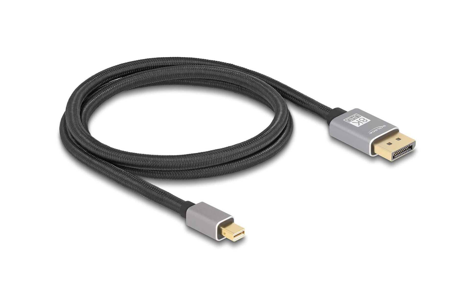 DeLOCK Mini-DisplayPort-auf-DisplayPort-Kabel DP 1.4 8K 60 Hz – 1 m – Grau