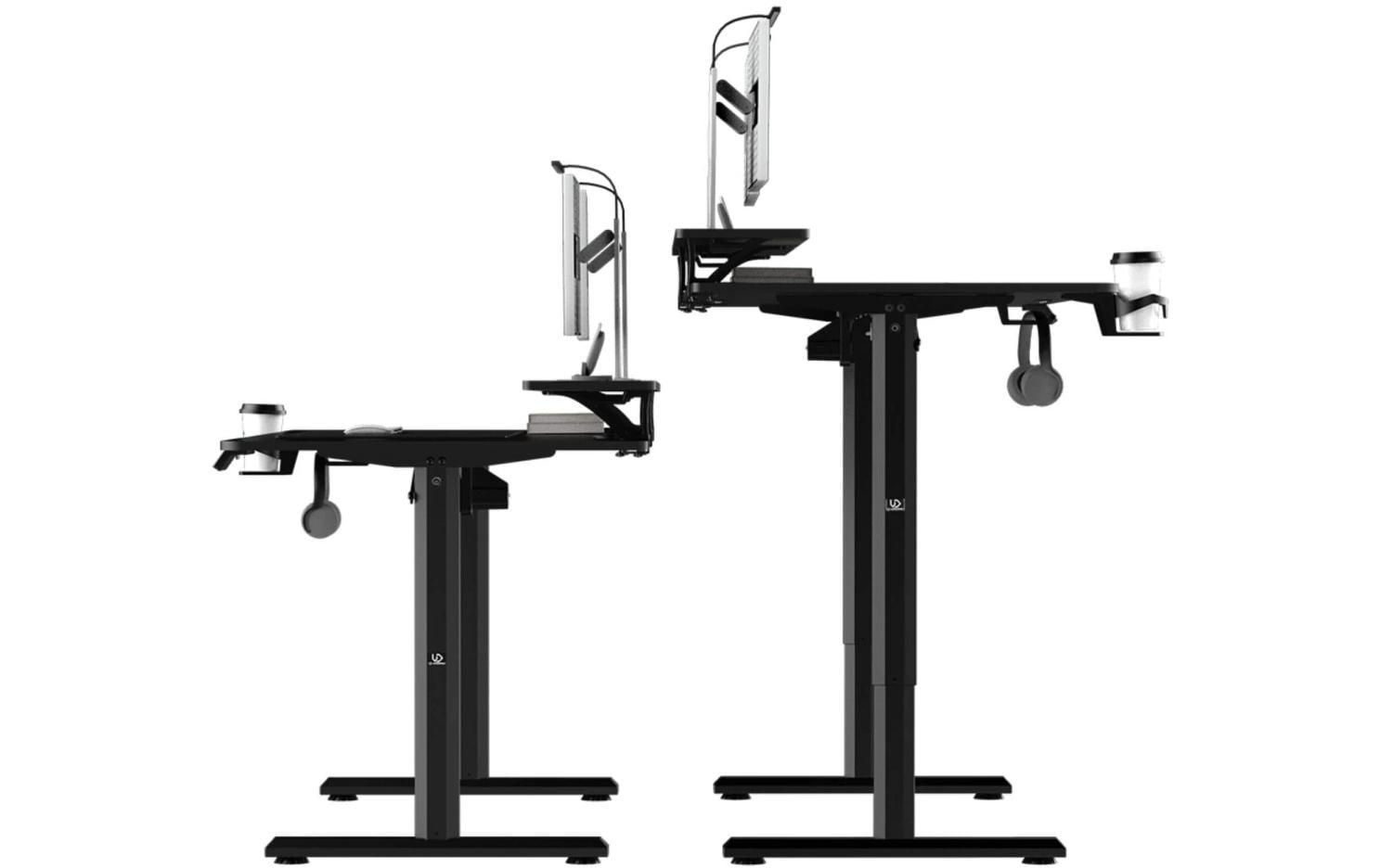Ultradesk Highlander XXL Gaming-Tisch – 160 × 70 cm, elektrisch höhenverstellbar, schwarz, Stahl