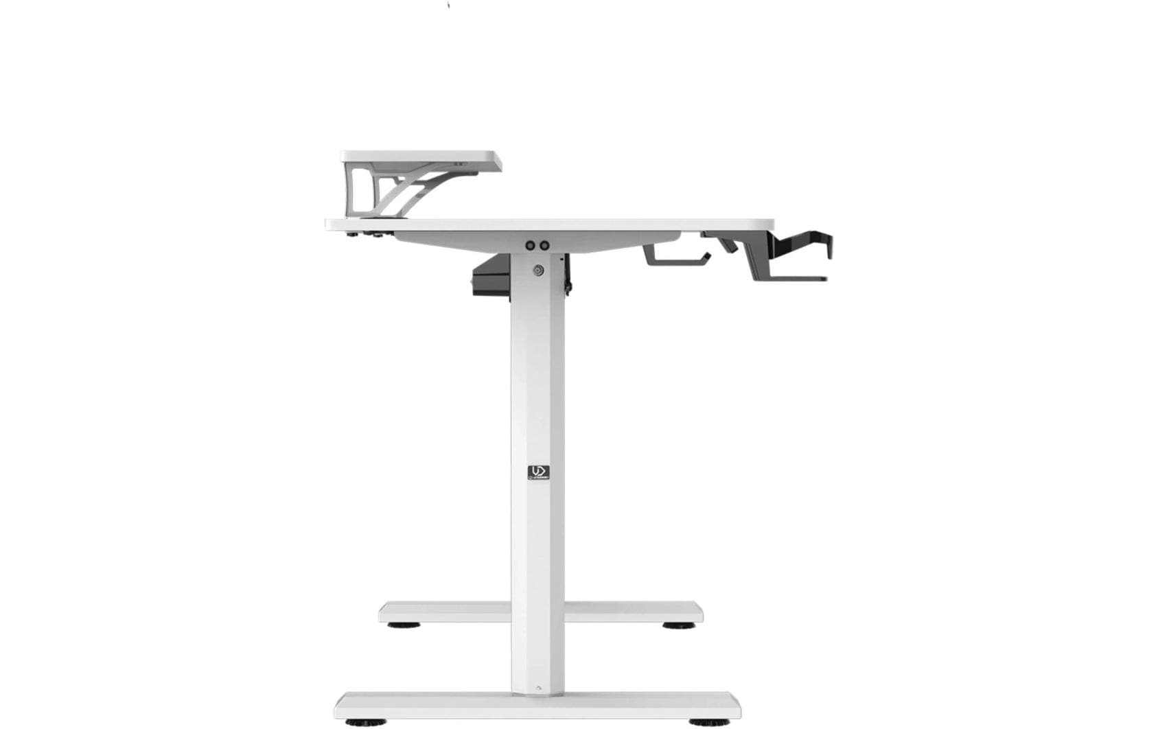 Ultradesk Highlander Gaming-Tisch – 120 × 60,5 cm, elektrisch höhenverstellbar, weiss, Holz