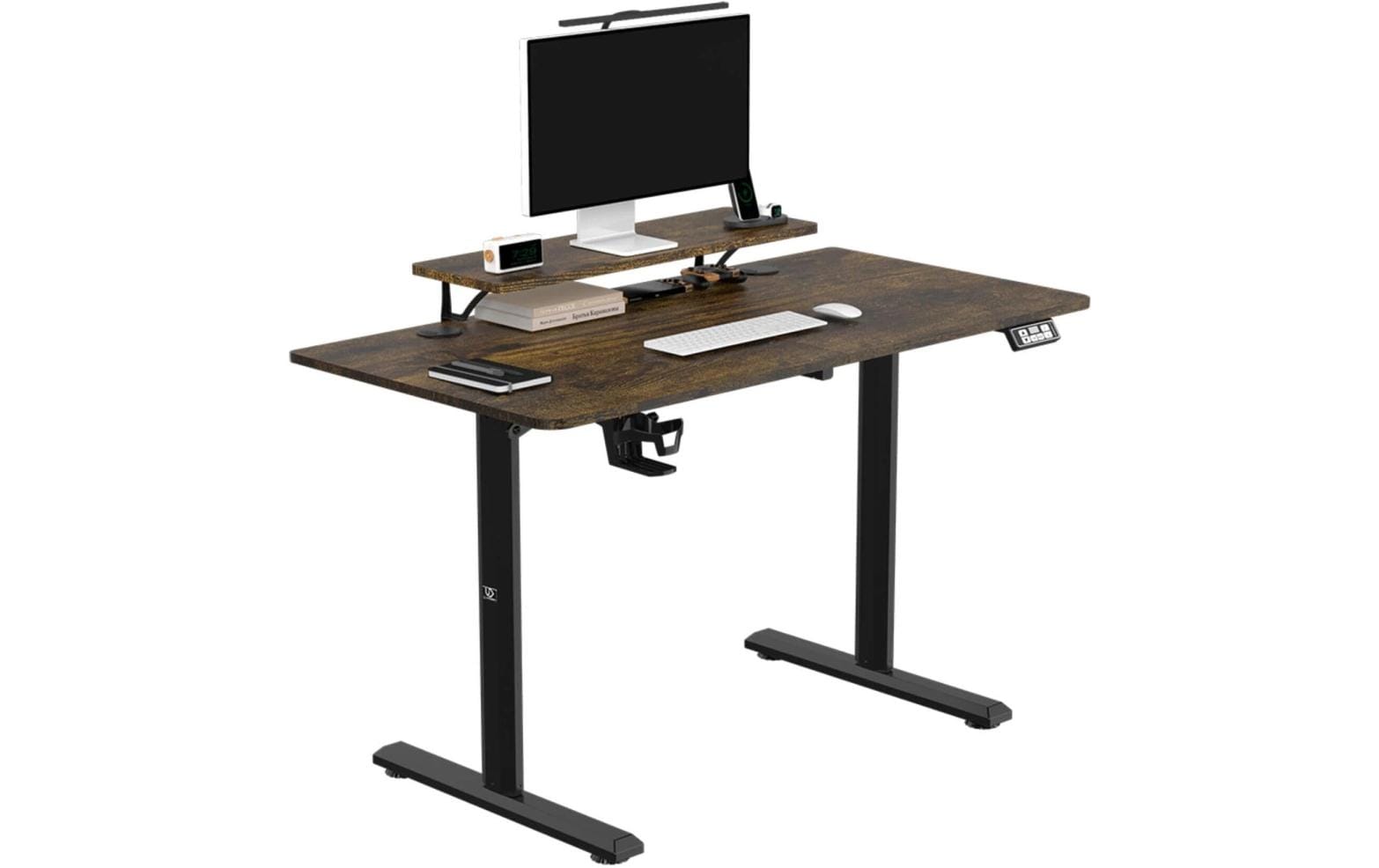 Ultradesk Higlander Gaming-Tisch – 120 × 60,5 cm, höhenverstellbar, braun, Stahl